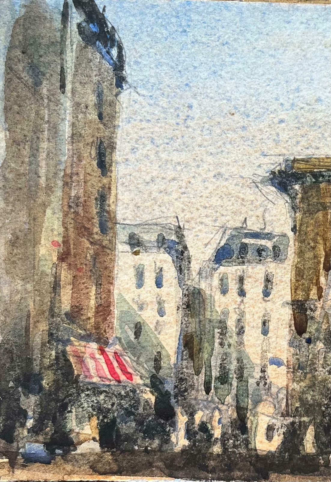 Maurice Mazeiliefrench Impressionist Watercolor Of Porte Saint Denis In Paris20th Century photo for sale