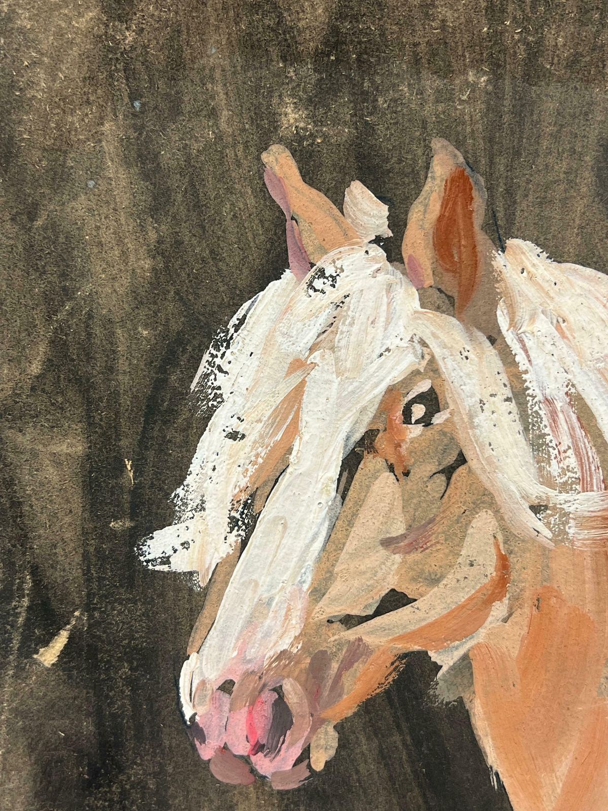 Fanch Lelportrait Of A Palomino Light Chestnut Horse With Flowing Mane Original Painting20th Century photo Art
