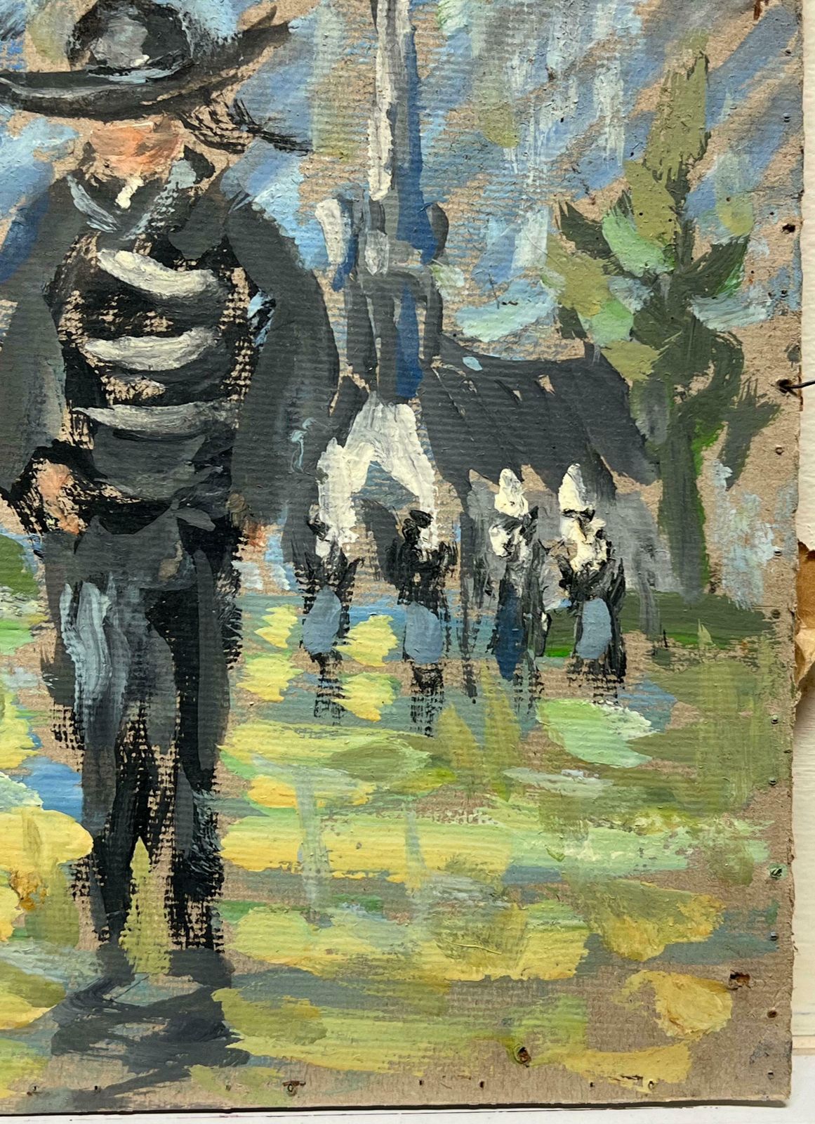 Fanch Lelimpressionist Breton Fisherman In Traditional Costume Near Coastal Church20th Century photo 491.0