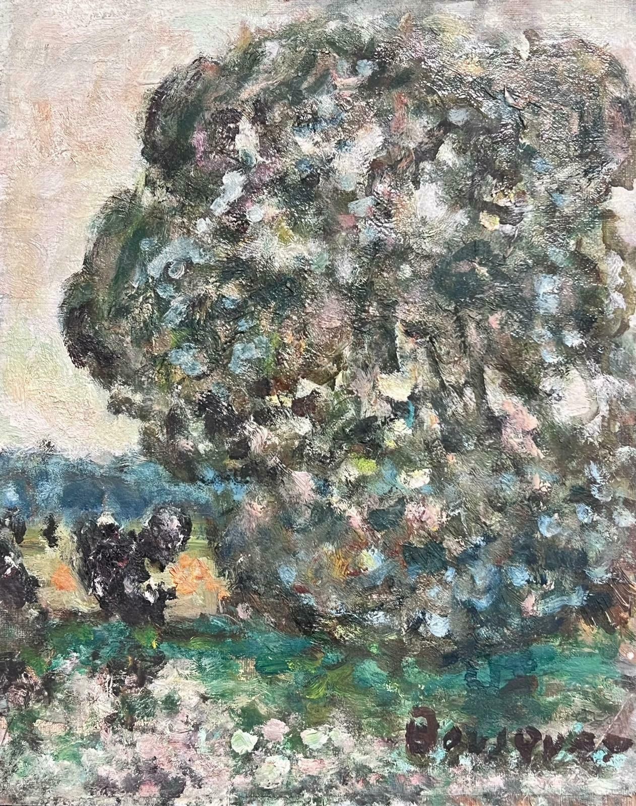 Georges Bousquaitmid 20th Century French Post Impressionist Signed Oil Dotty Tree Landscape