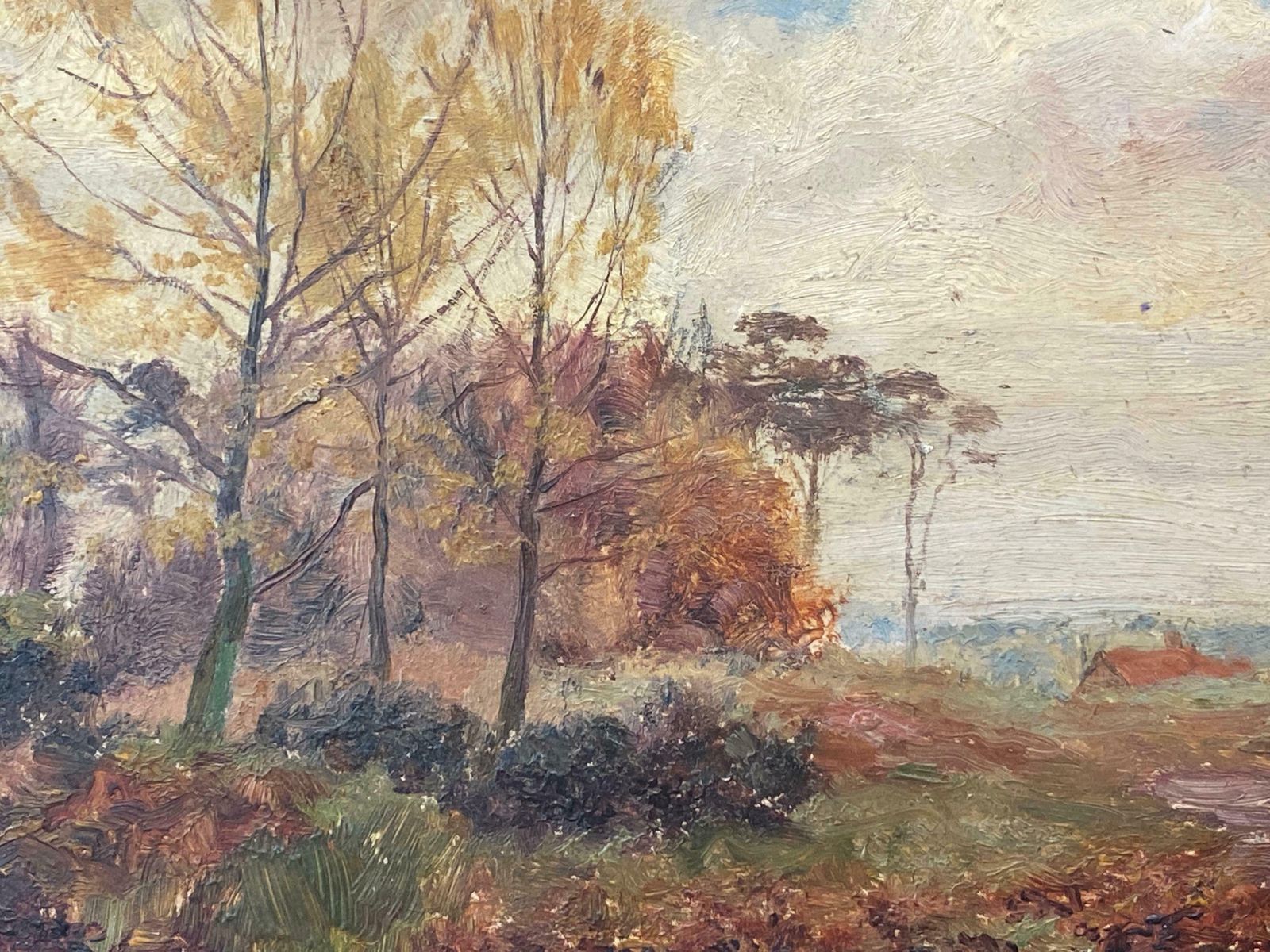 French Impressionist Impressionist Antique Painting   Autumnal Landscape photo 765.0