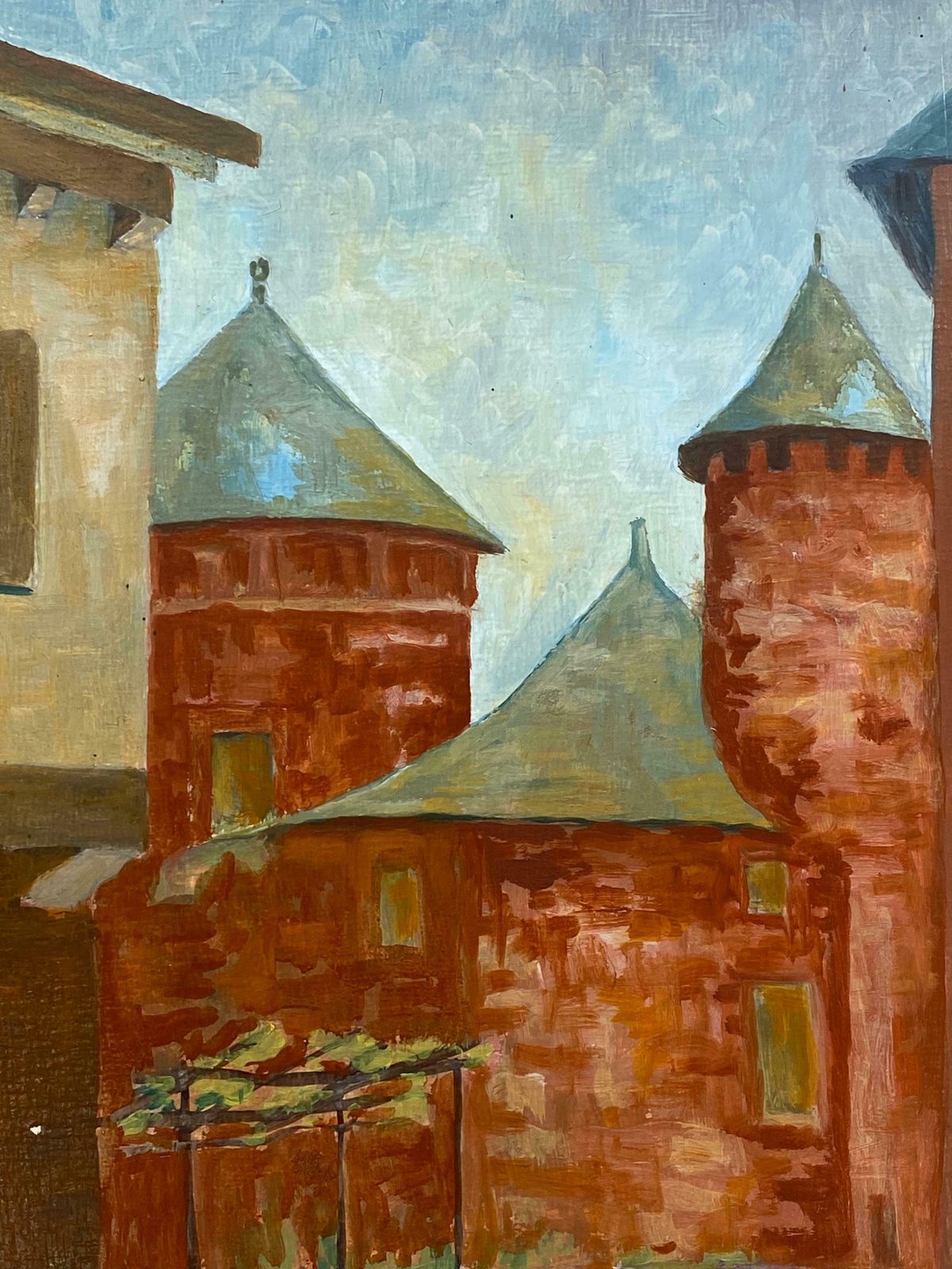 Bernard Labbe1950's Modernist/ Cubist Painting   Into The French Autumnal Town1950's photo 816.0
