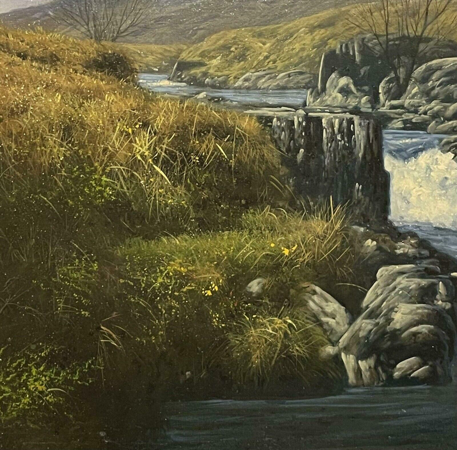 Donald Ayresscottish Highland River In The Mountains, Signed Original British Oil Painting photo for sale