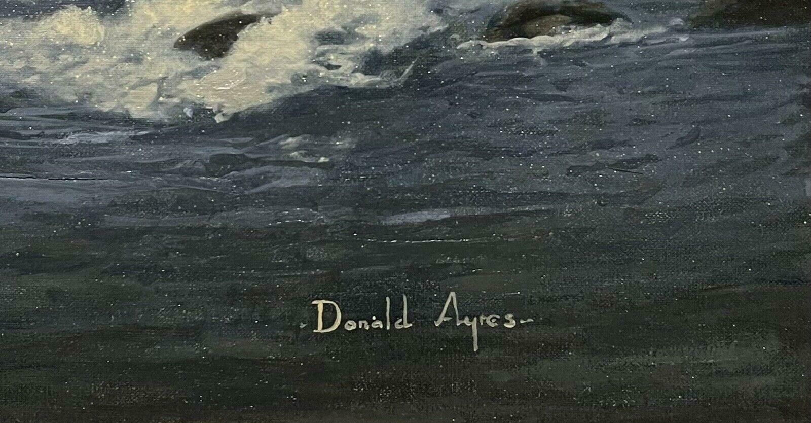 Donald Ayresscottish Highland River In The Mountains, Signed Original British Oil Painting photo Art