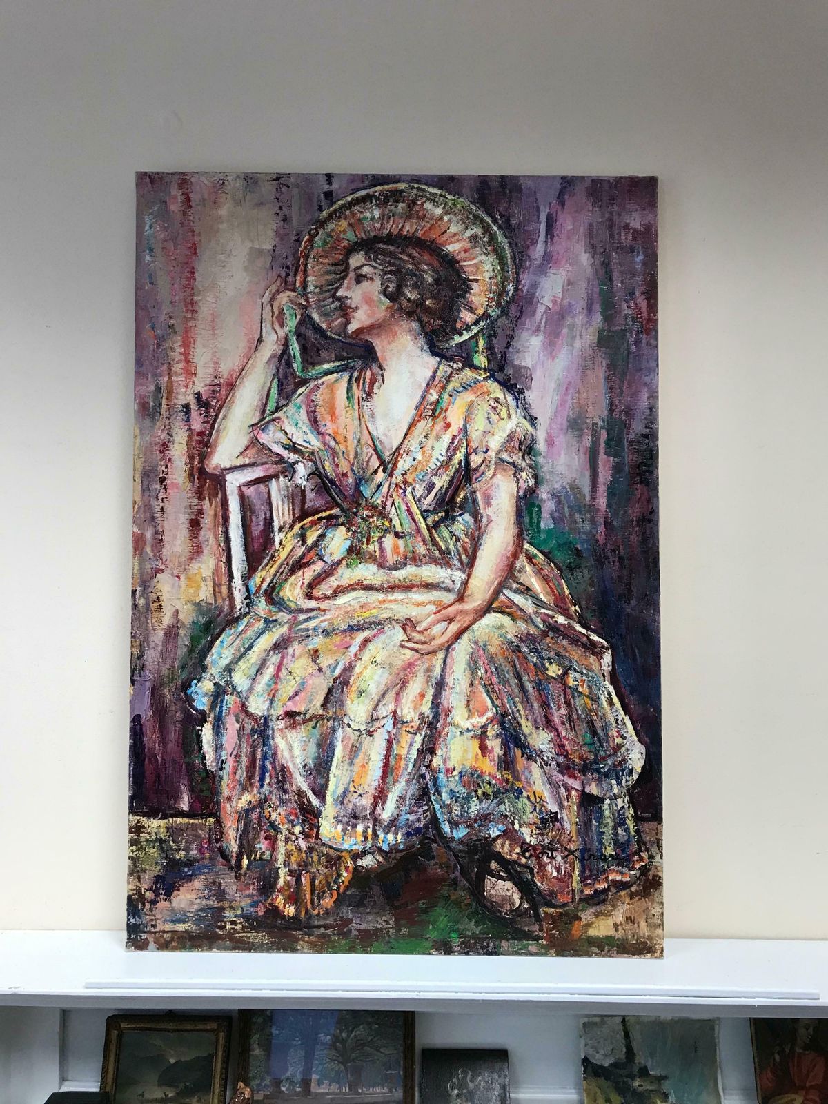 Maria Tort Xirausigned Original Oil Painting   Lady In Hat photo for sale