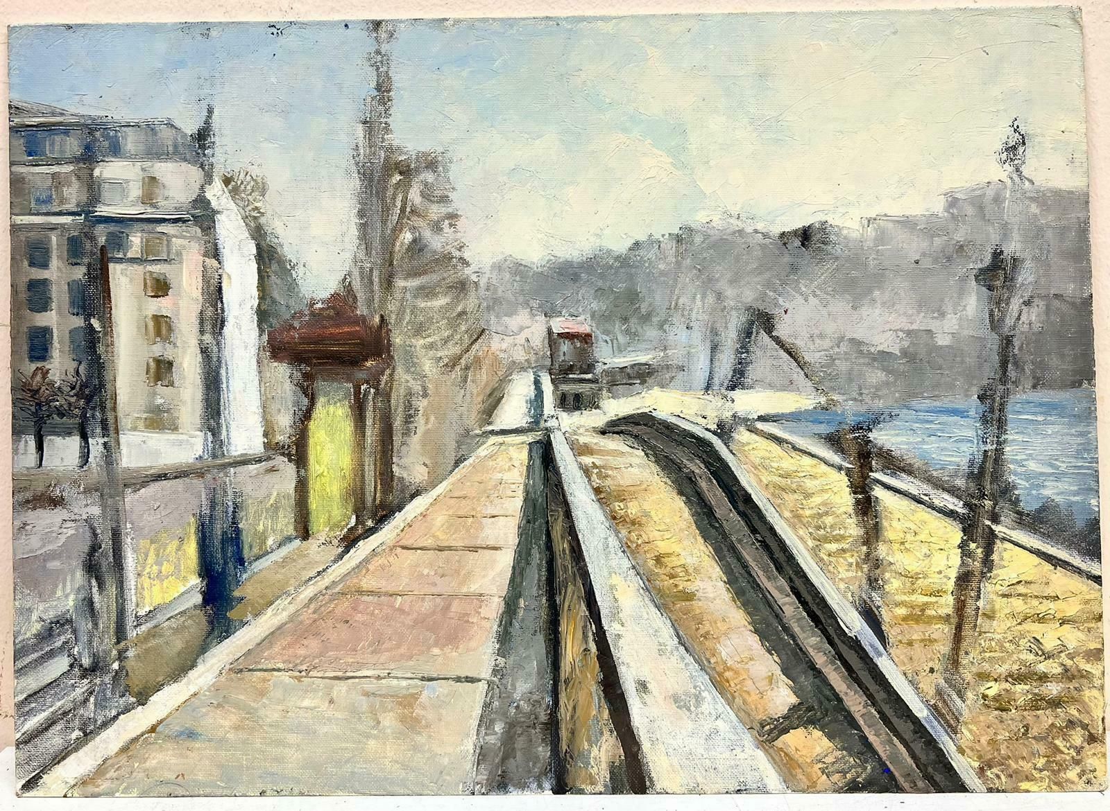 Josine Vignonsnowy Rooftops French Thick Impasto Oil1960's photo furniture