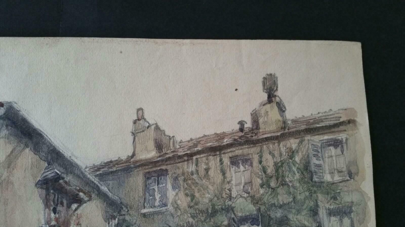 photo furniture Henri Milochecole De Paris Mid 20th Century Paris: Atelier Studio French Watercolour 1940's