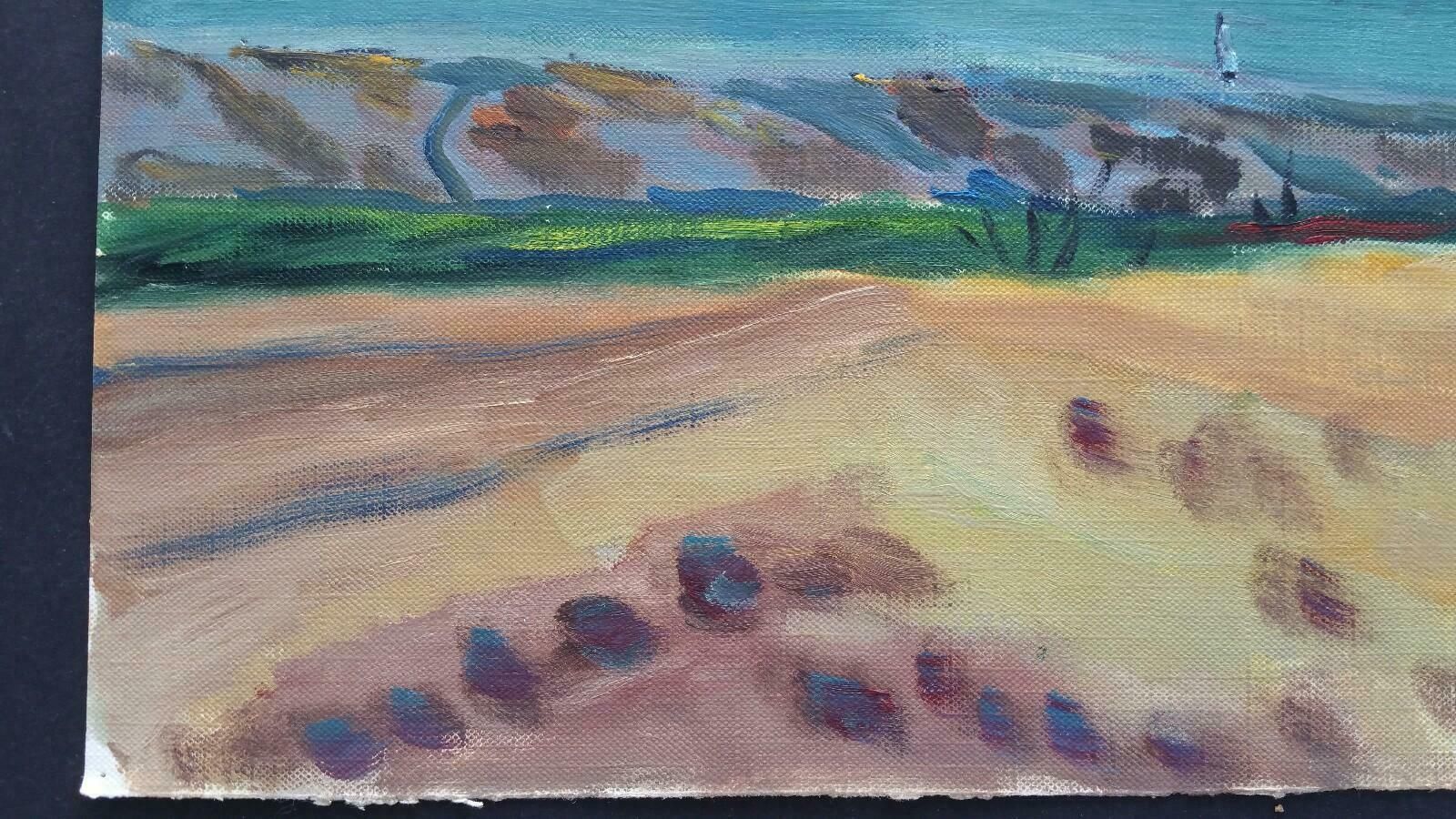 Unknown20th Century French Oil Painting Sails Below The Hay Fieldlate 20th Century photo vinterior