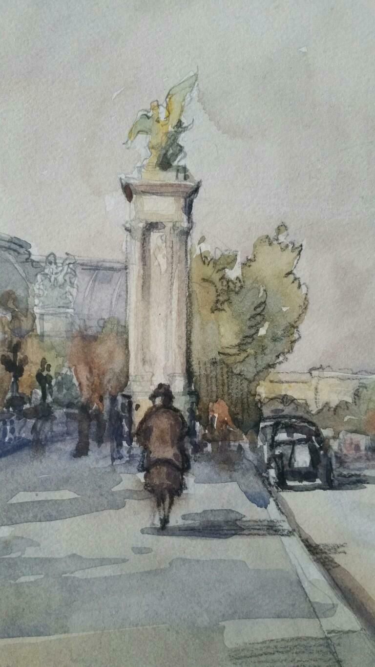 Henri Milochecole De Paris Mid 20th Century Pont Alexandre III 1940's photo 607.0