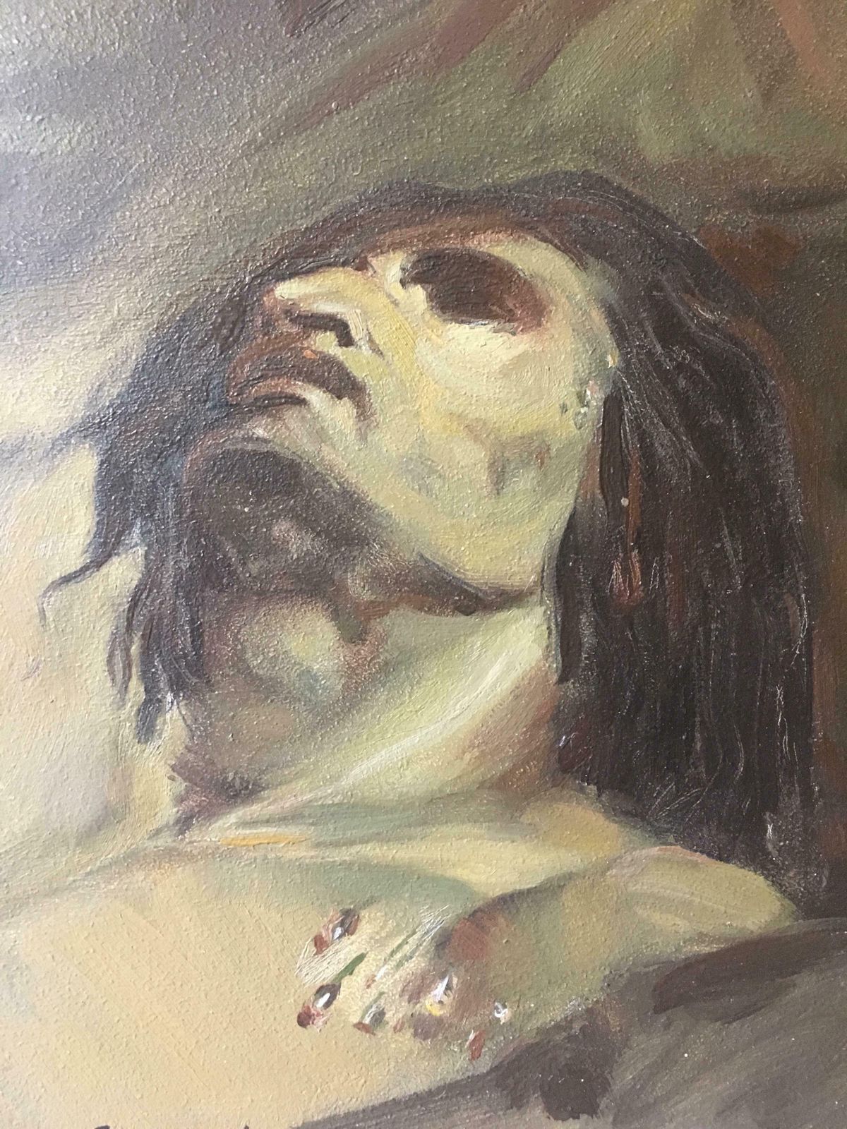 Claude Benard" D'apres Delacroix" Impressionist Portrait, Signed Oil Painting1947 photo Art