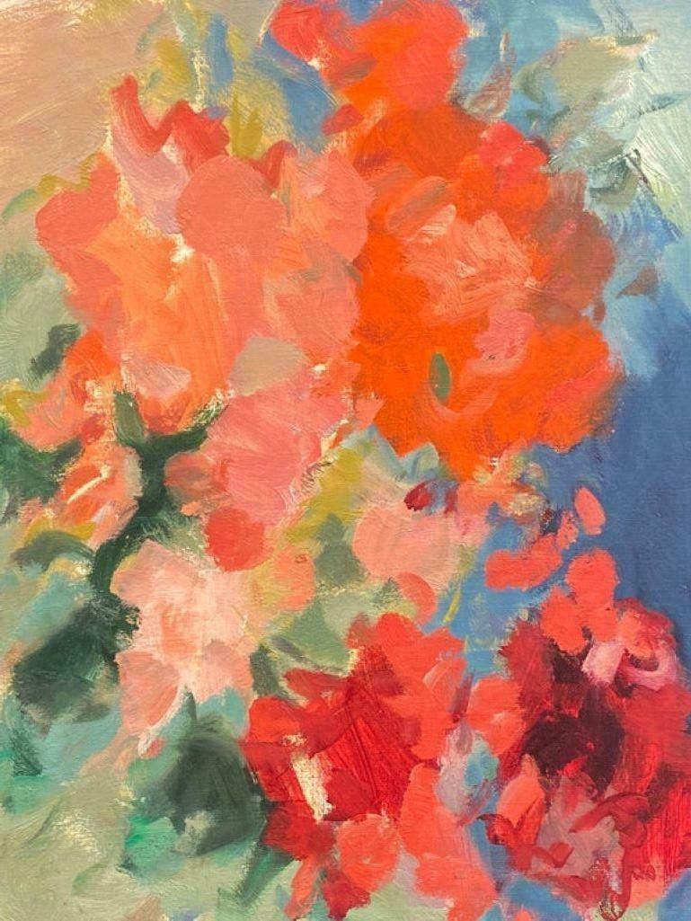 Elisabeth Hahn20th Century German Modernist Oil Painting Colorful Still Life Of Flowers20th Century photo furniture
