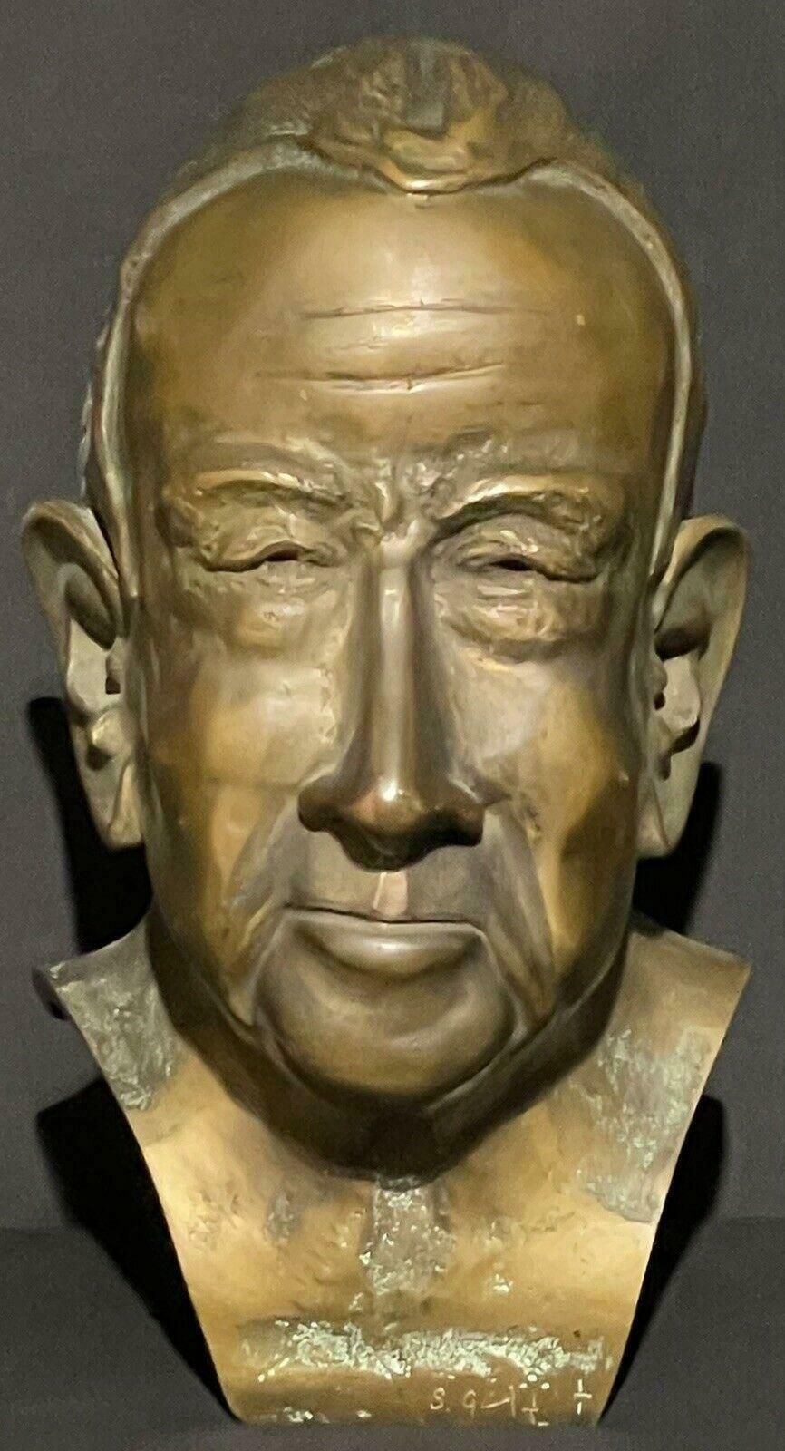 Unknownoriginal Period Bronze Head Sculpture President Richard Nixon C. 1970's