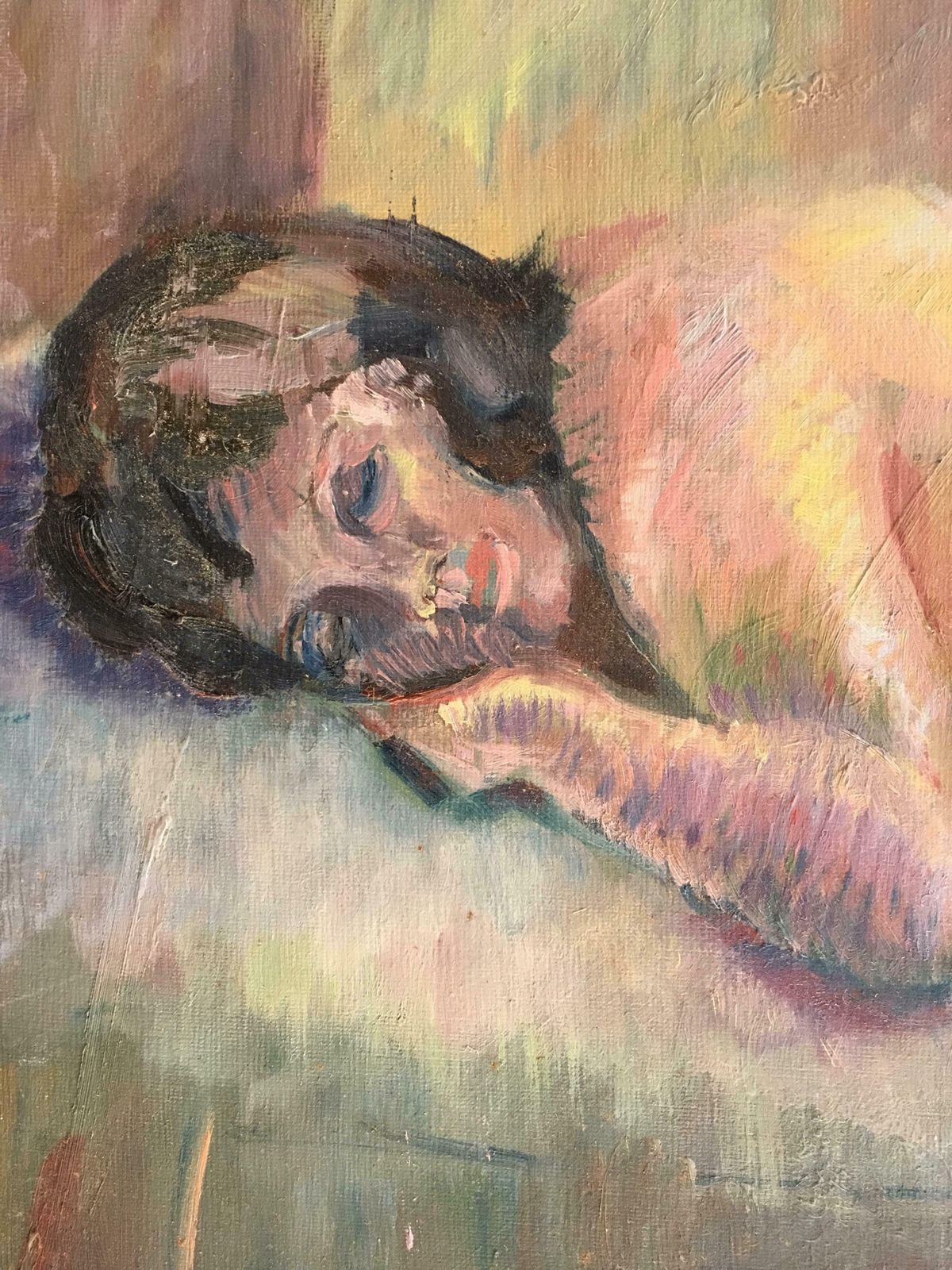 Beryl Dartonimpressionist Nude, British Artist, Strong Colours, Original Oil Paintingc.1970s photo for sale
