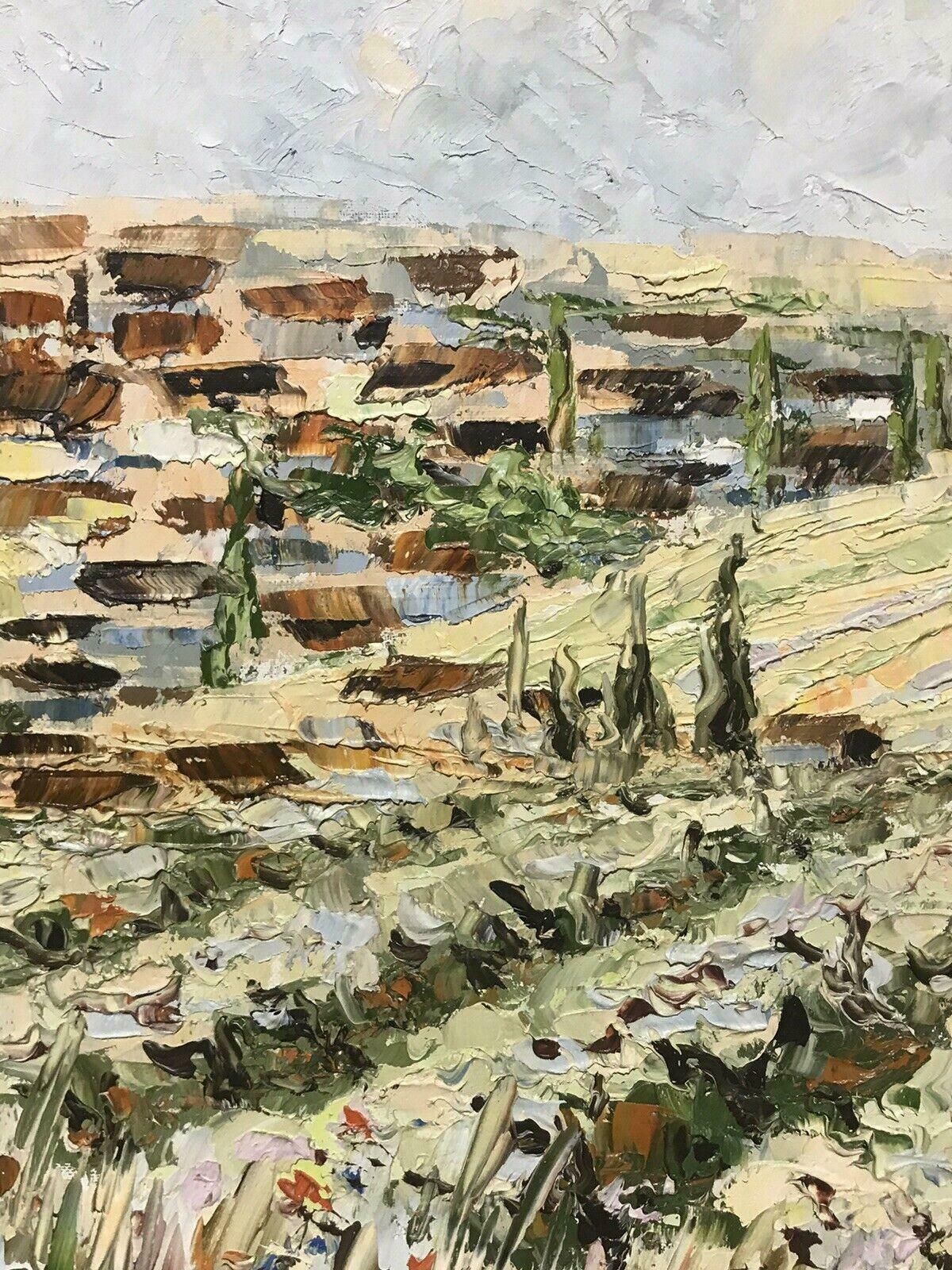 Gerard Laimefrench Post Impressionist Signed Oil   Hill Top Perched Village Provence photo Art