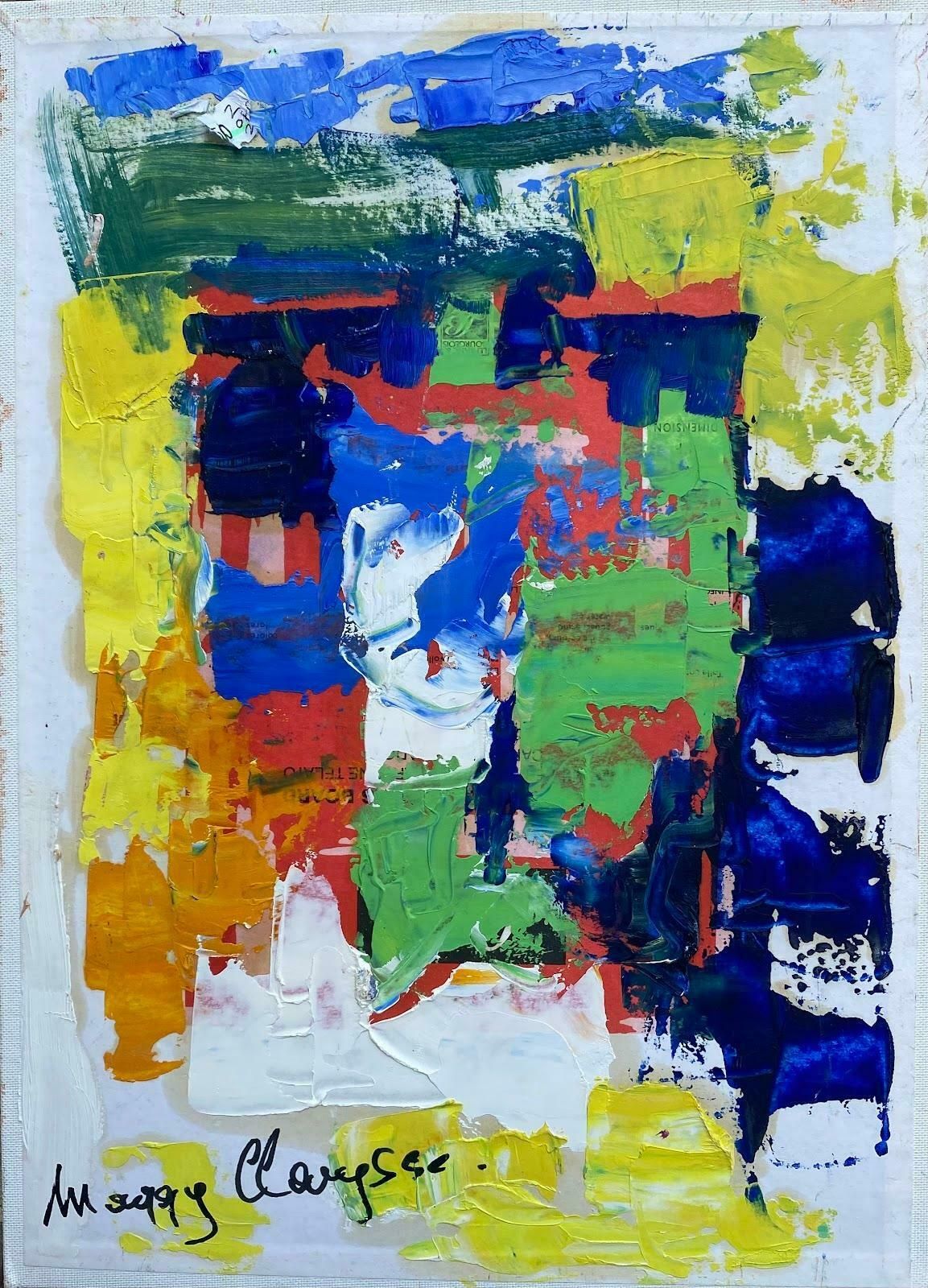 Maggy Clarysseimpressionist Oil Painting French Painting Abstract Flower C.2000 photo for sale