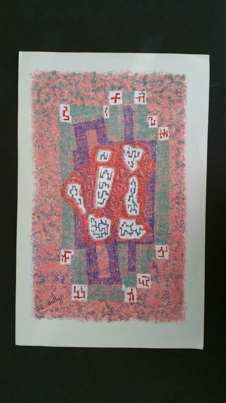 Louis Bellonfrench Neo Impressionist Pointillist Abstract Mid 20th Century Signed Paintingc. 1940s photo furniture