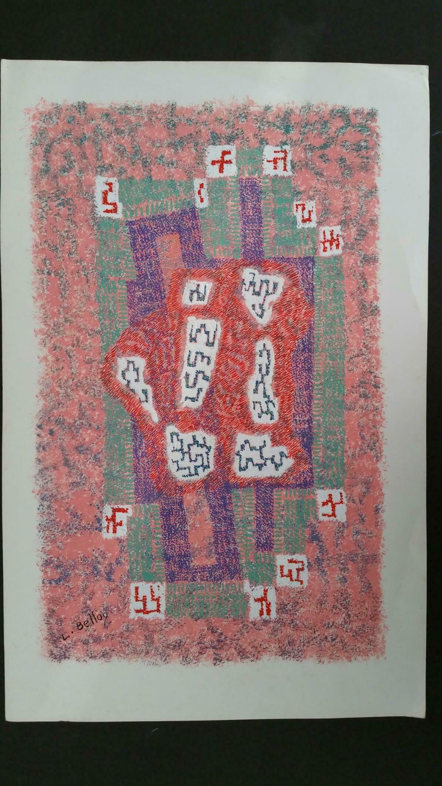 Louis Bellonfrench Neo Impressionist Pointillist Abstract Mid 20th Century Signed Paintingc. 1940s photo for sale
