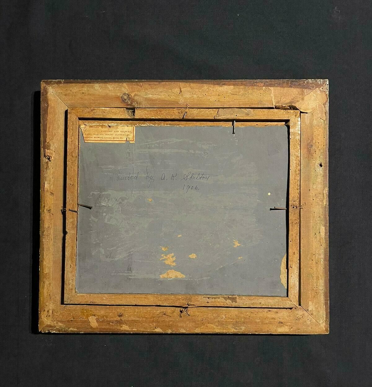 English Antiqueantique English Marine Oil Painting, Dated 1906, Sunset Rocky Coastline photo vinterior
