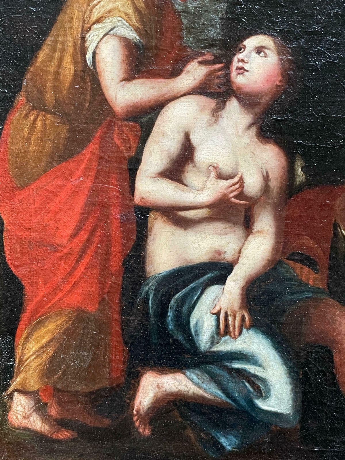 Unknownfine 17th Century Italian Old Master Oil On Canvas   The Bathing Of Bathsheba photo Art