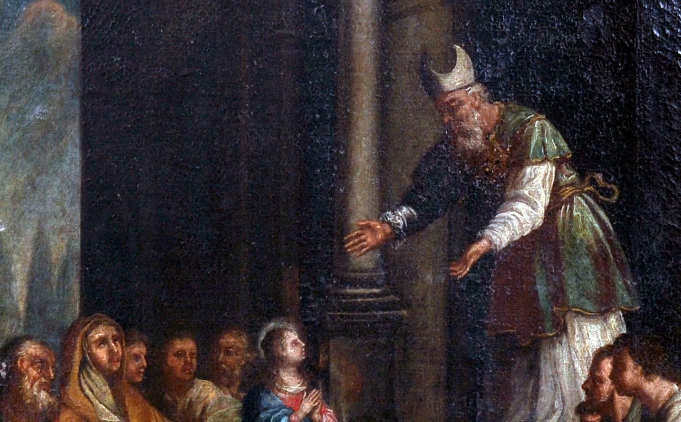 Italian Master17th Century Italian Old Master Oil   Presentation Of The Virgin In The Temple17th Century photo for sale