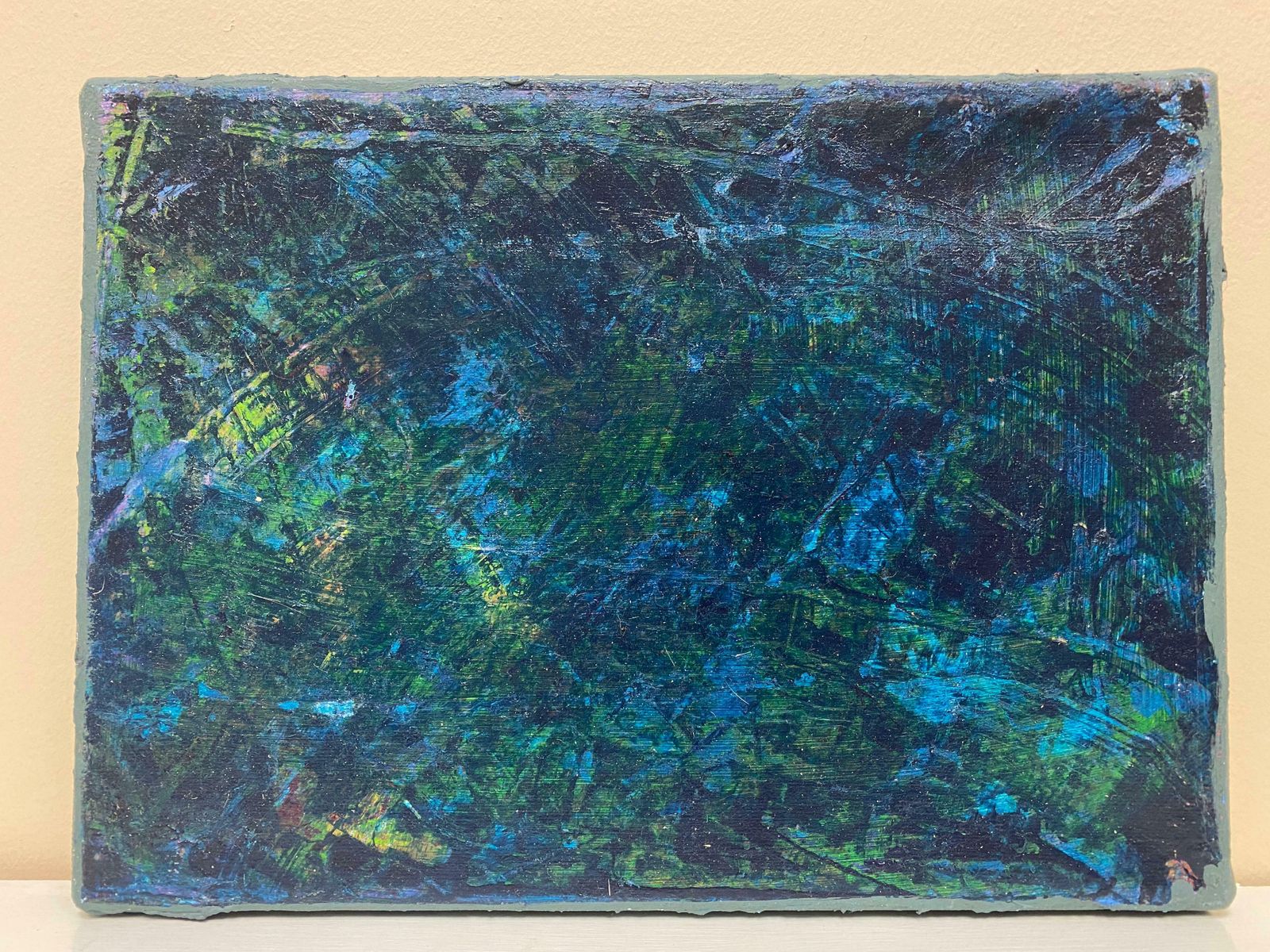 Sally Bradshawsally Bradshaw (B.1962) Contemporary Abstract British Painting   Blue And Greensc.2020 photo furniture