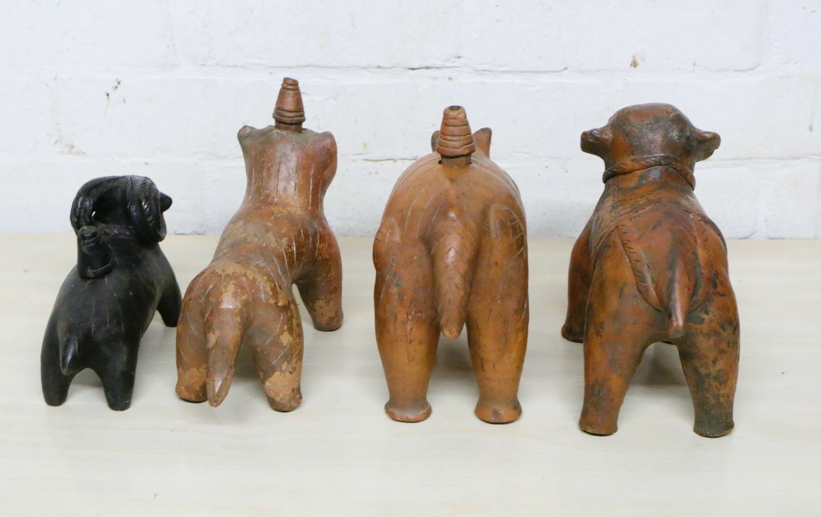 19th Century African Pottery A Collection Of 4 Hand Made Ceremonial Animal Figures photo 500.0