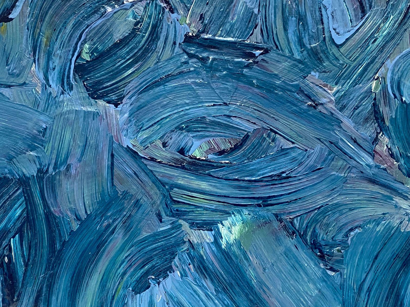 Sally Bradshawsally Bradshaw (B.1962) Contemporary British Painting   Wacky Blue Patternsc.2020