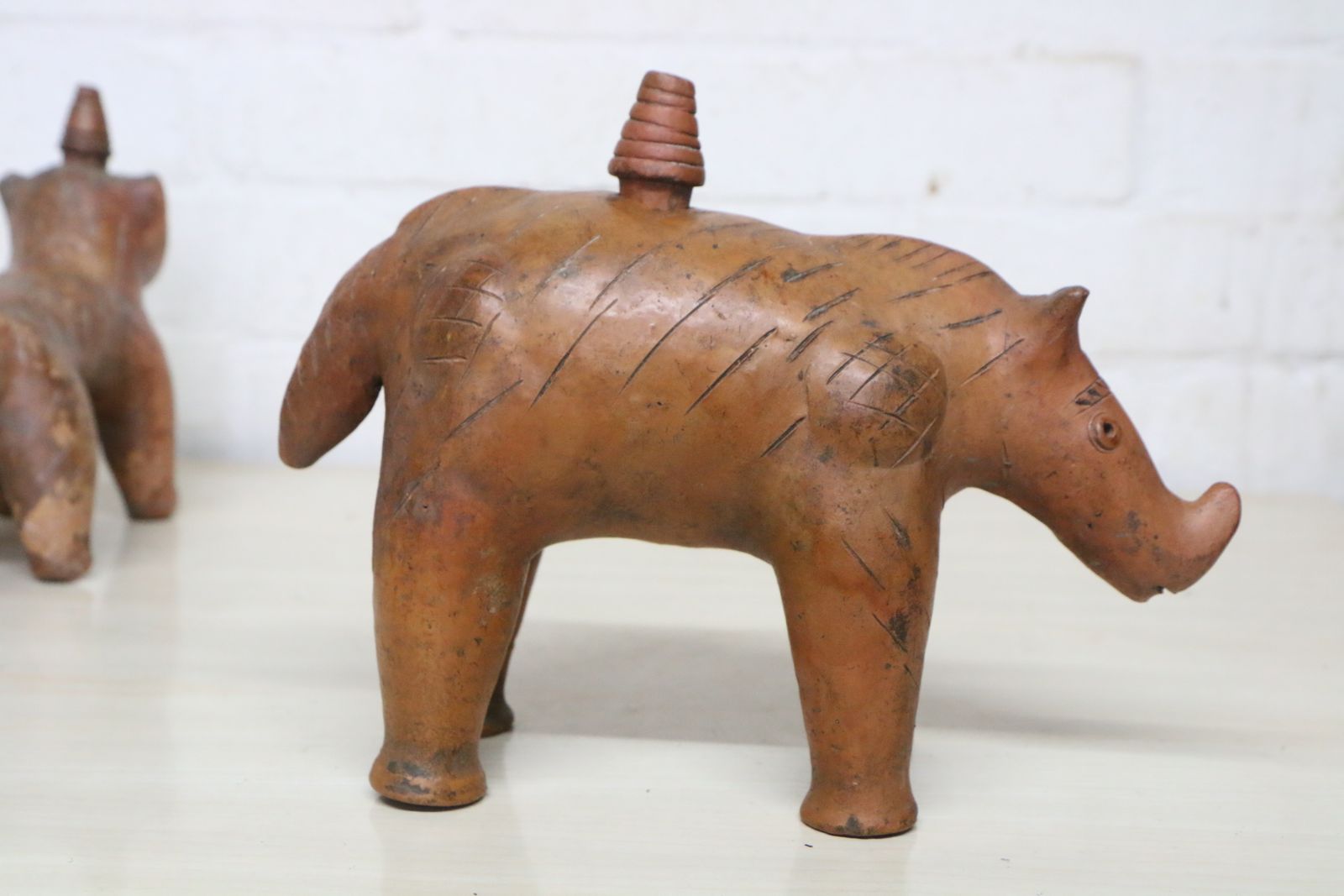 500.0 19th Century African Pottery A Collection Of 4 Hand Made Ceremonial Animal Figures photo