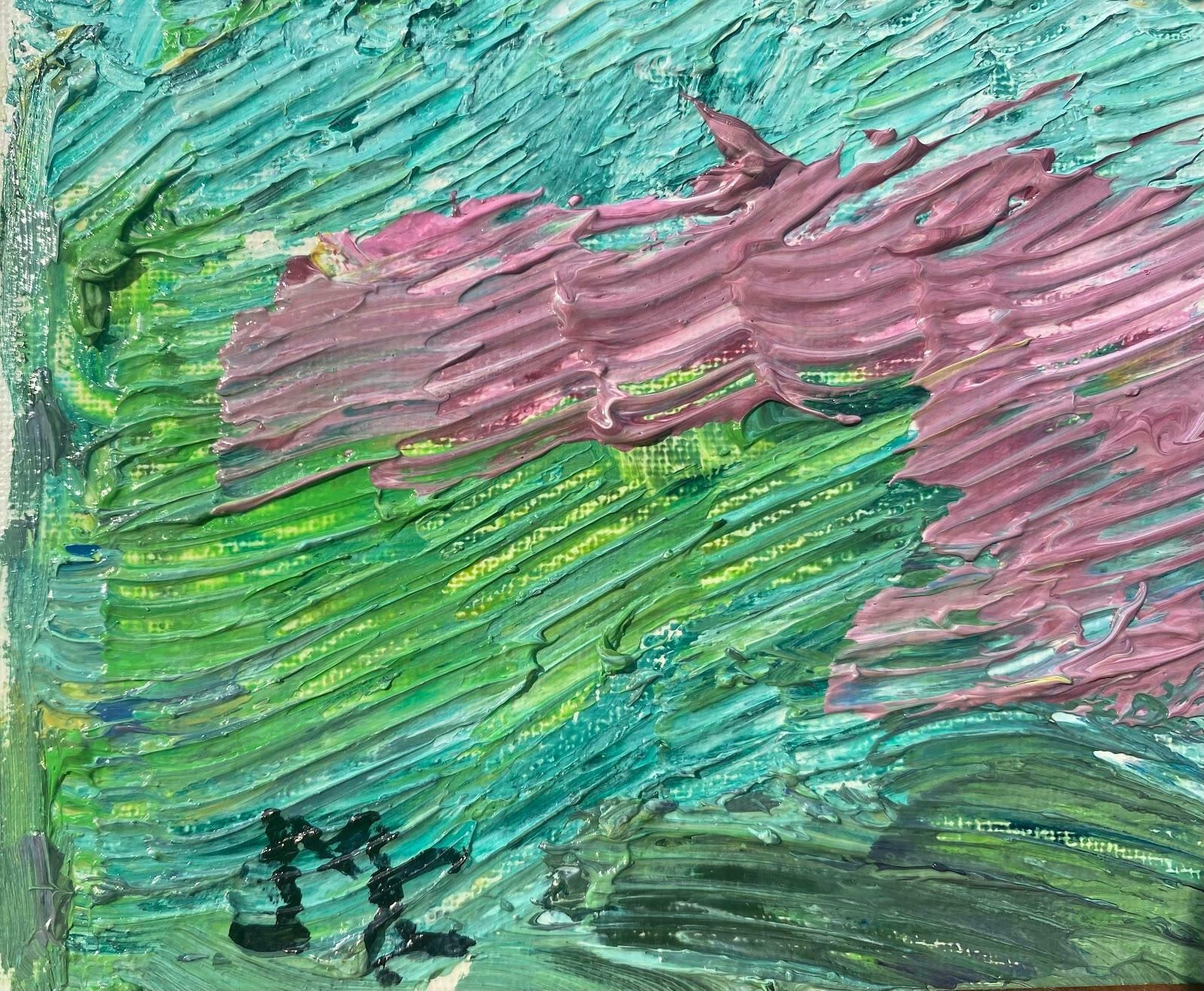 Maggy Claryssebright & Colorful French Landscape Impressionist Painting Oil Impasto C.2000 photo furniture