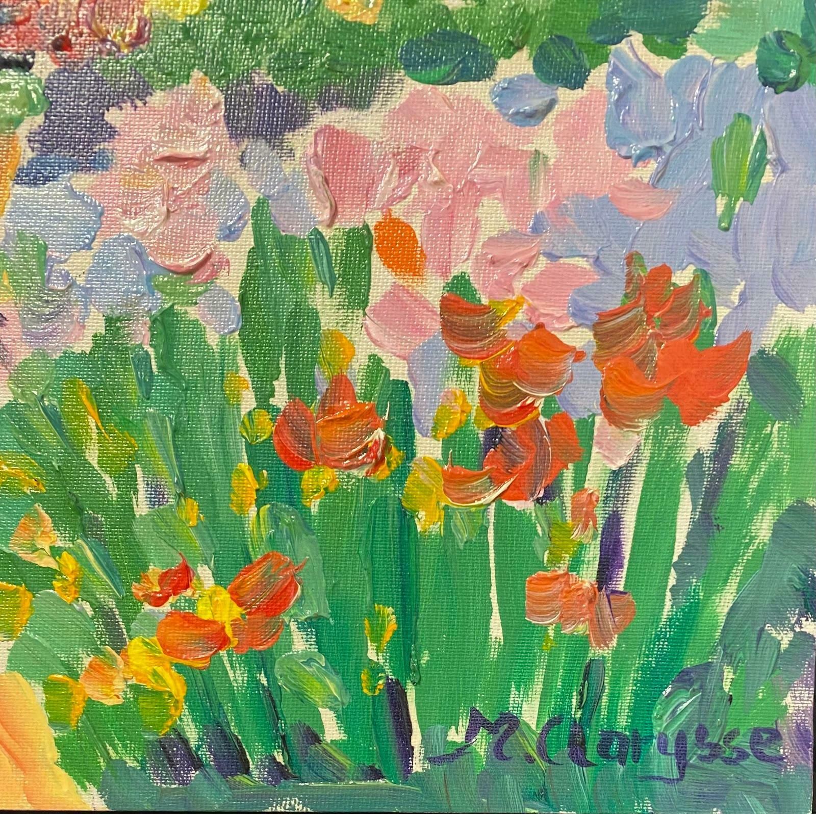 Maggy Claryssefrench Impressionist Oil Painting Potted Plant And Bright Gardenc.2000 photo furniture