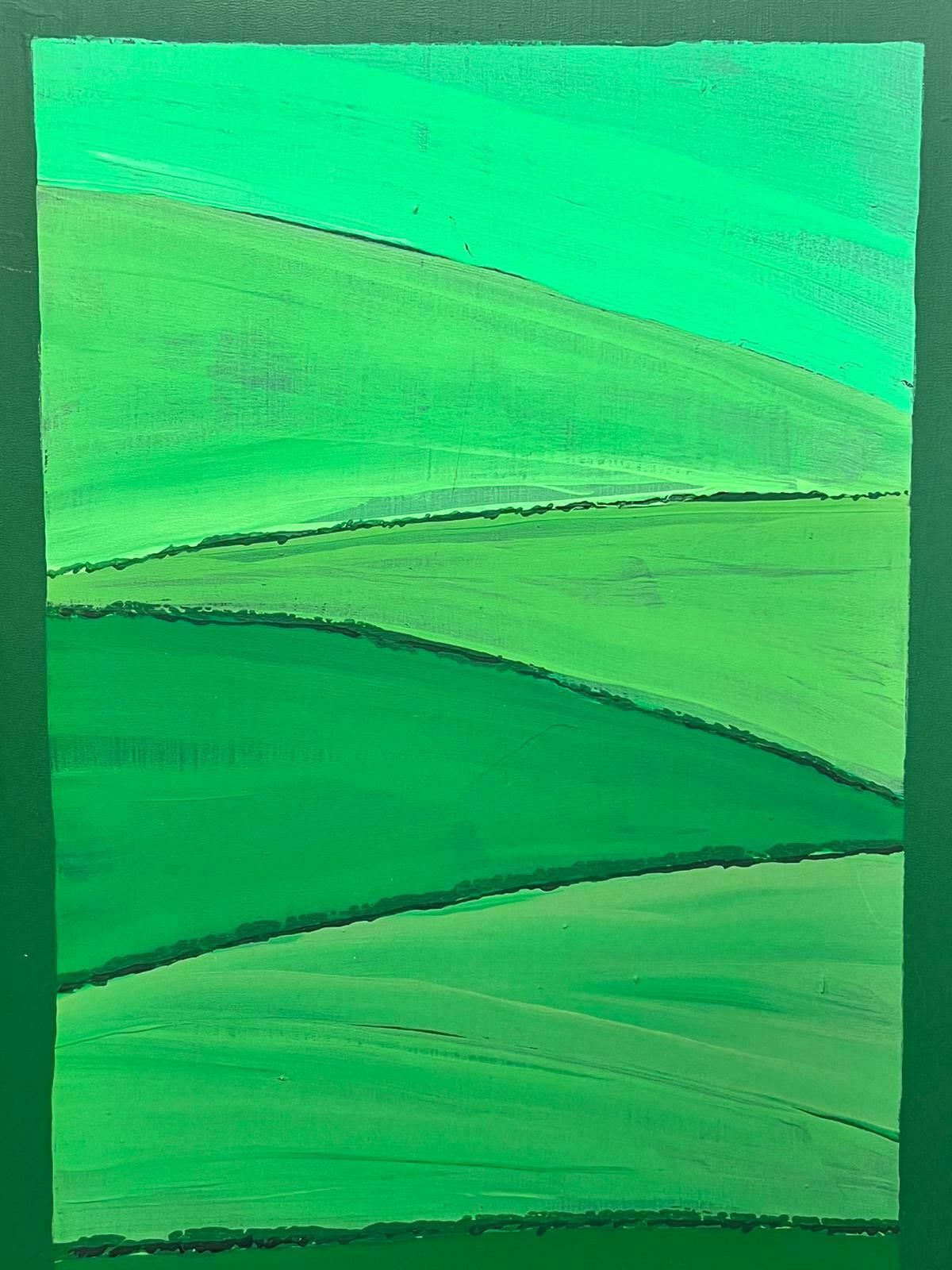 Contemporary Britishabstract Geometric Cubist British Painting Abstract Shapes Green Shapes photo Art