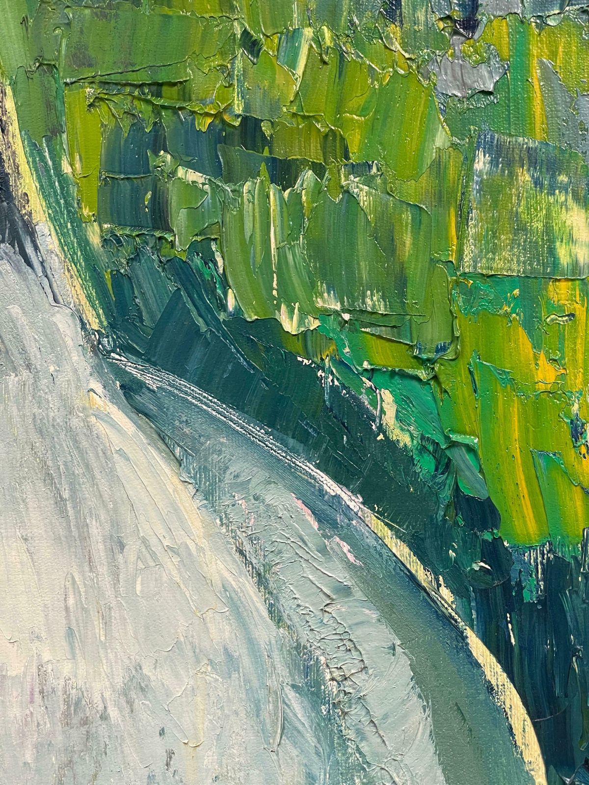 édouard Righetti (1924 2001)original French Mid Century Oil   Vibrant Greens & Blue Duck Portrait1950's photo Art