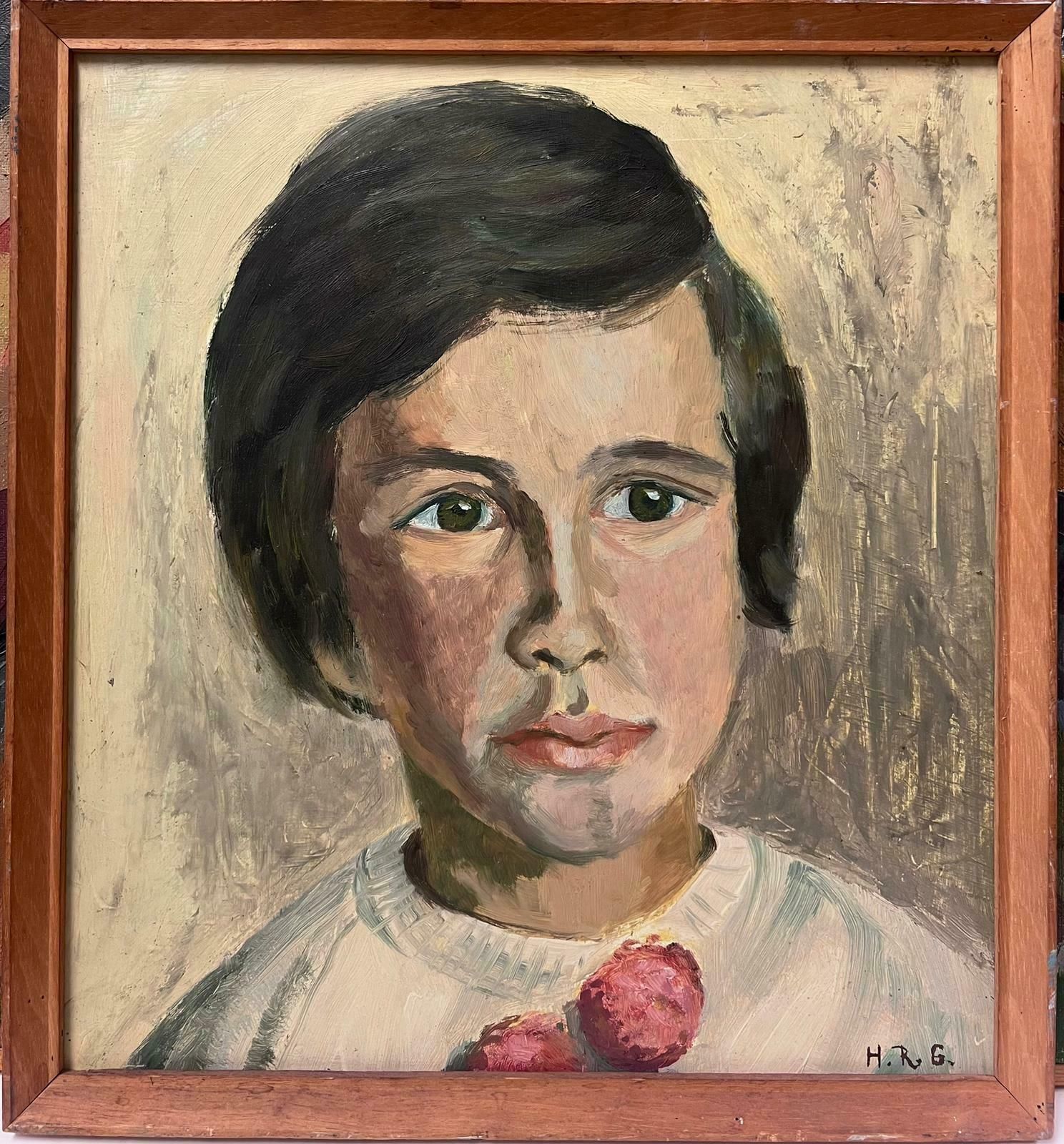 No Reserve Auctionenglish Impressionist Portrait Of Young Child Signed 20th Century Oil Painting