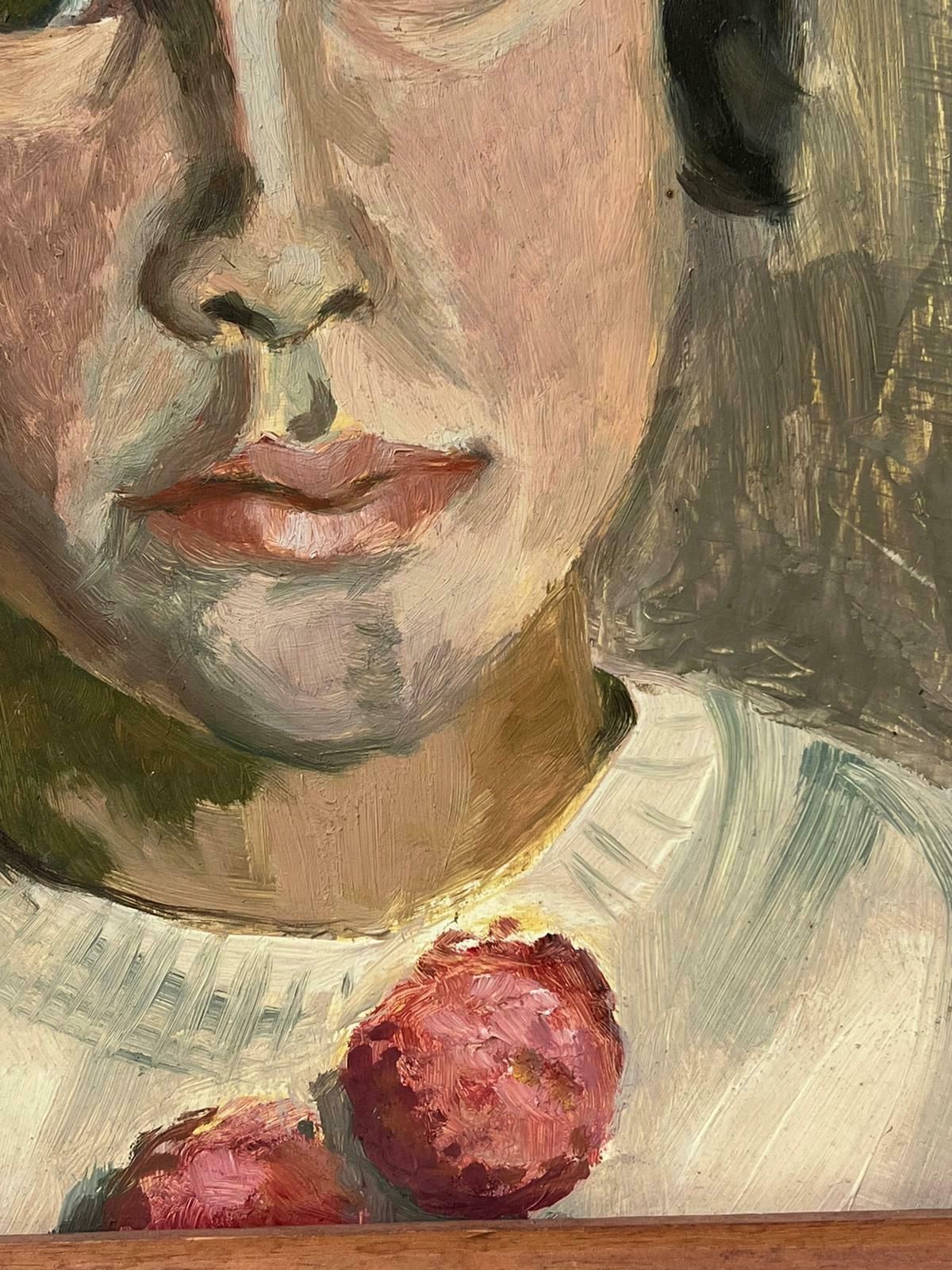 No Reserve Auctionenglish Impressionist Portrait Of Young Child Signed 20th Century Oil Painting photo Art