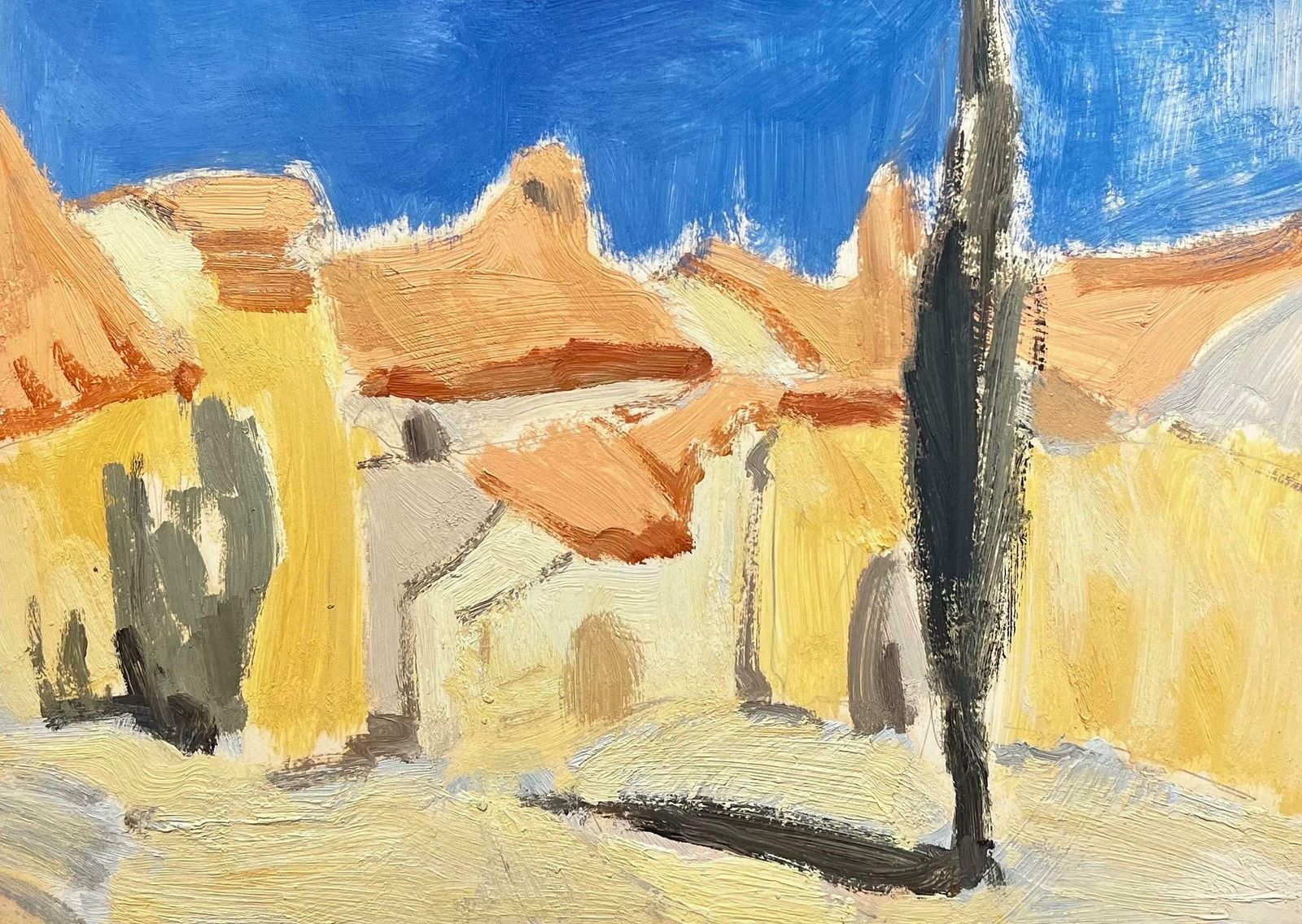 Elisabeth Hahn20th Century German Modernist Oil Painting   Town Landscape20th Century photo furniture