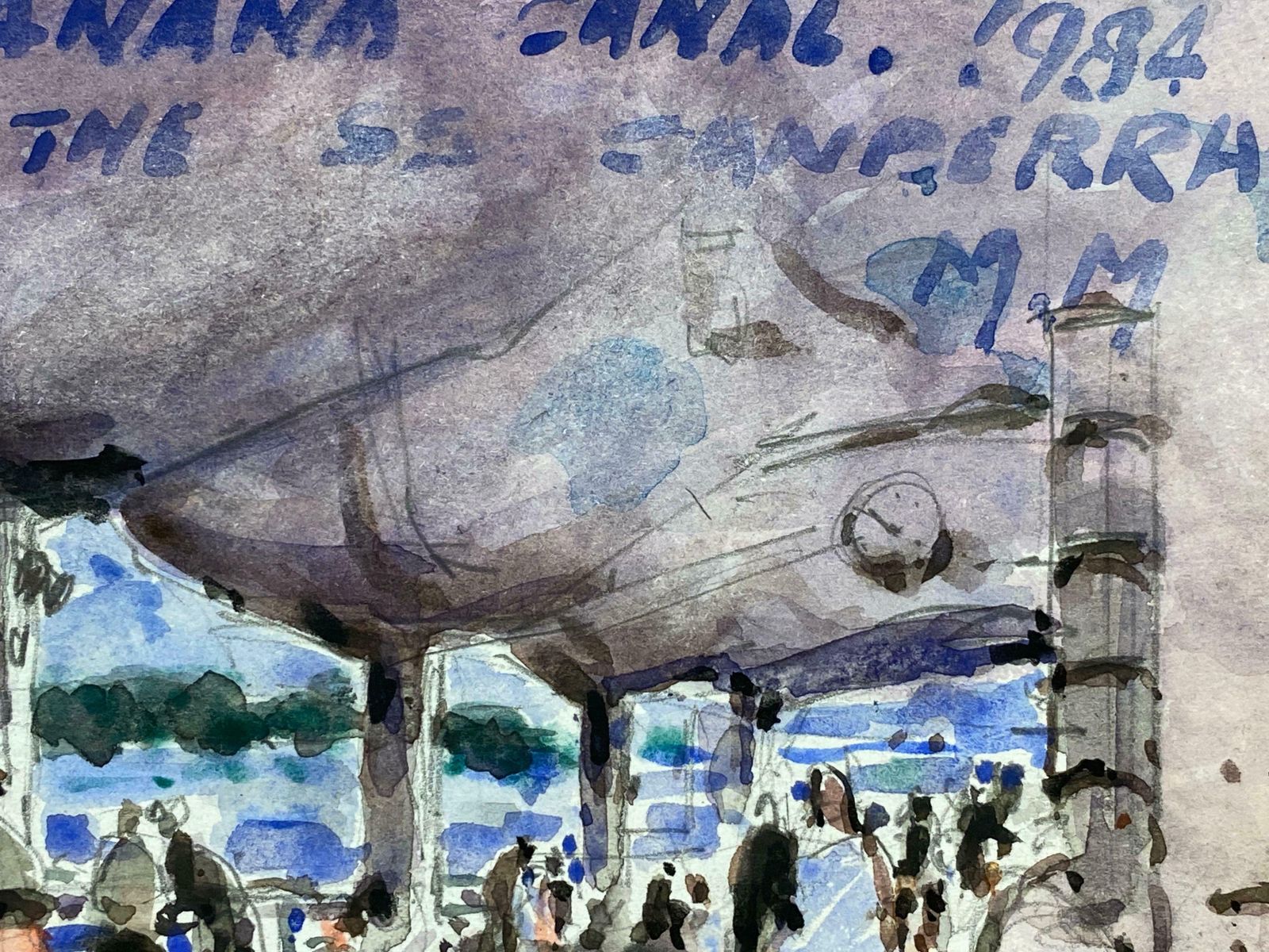 Maurice Mazeiliefrench Impressionist Signed Watercolour   Figures At A Busy Beach Bar photo Art