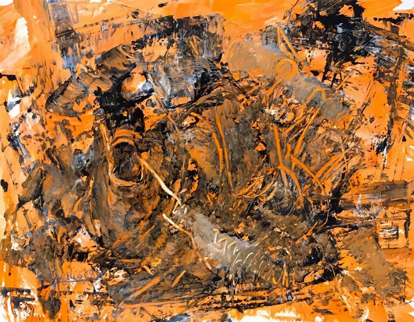 Unknown1980's French Abstract Oil Painting   Signed   Amazing Shapes & Colours20th Century
