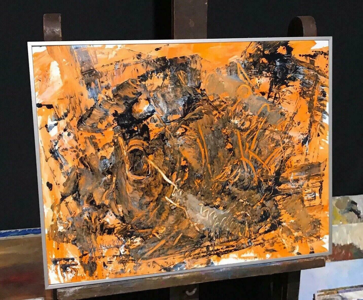 Unknown1980's French Abstract Oil Painting   Signed   Amazing Shapes & Colours20th Century photo Art