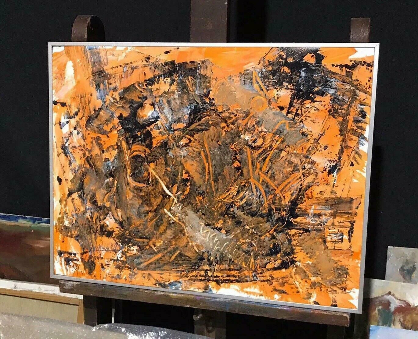 Unknown1980's French Abstract Oil Painting   Signed   Amazing Shapes & Colours20th Century photo 703.0