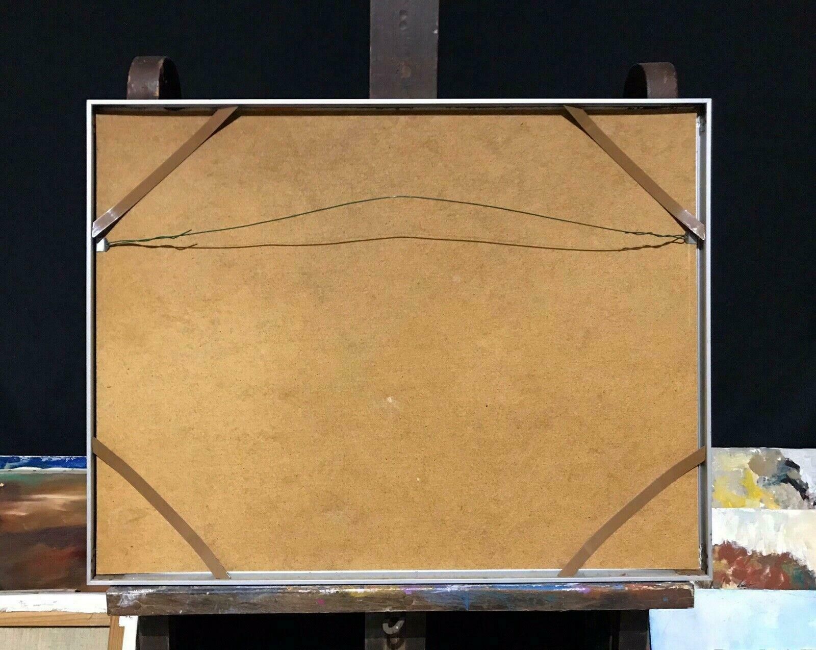 photo furniture Unknown1980's French Abstract Oil Painting   Signed   Amazing Shapes & Colours20th Century