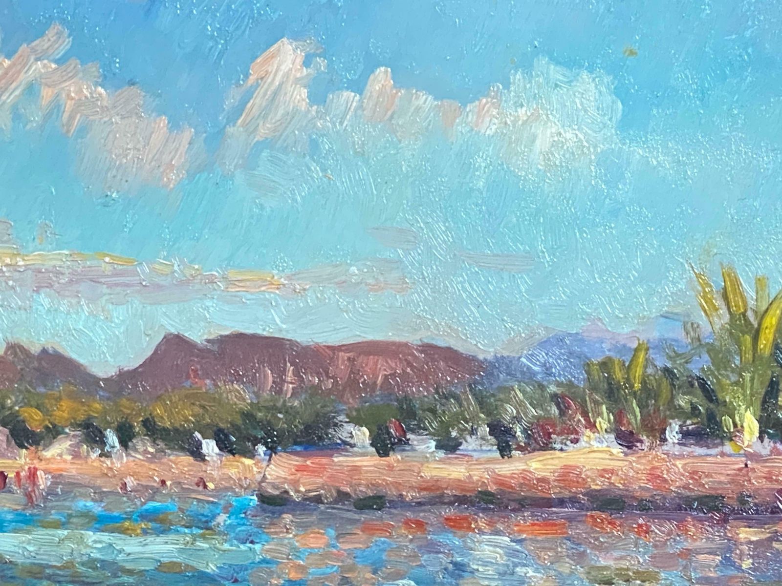 Maurice Mazeiliefrench Impressionist Signed Oil   Exotic Colourful Landscape photo buy