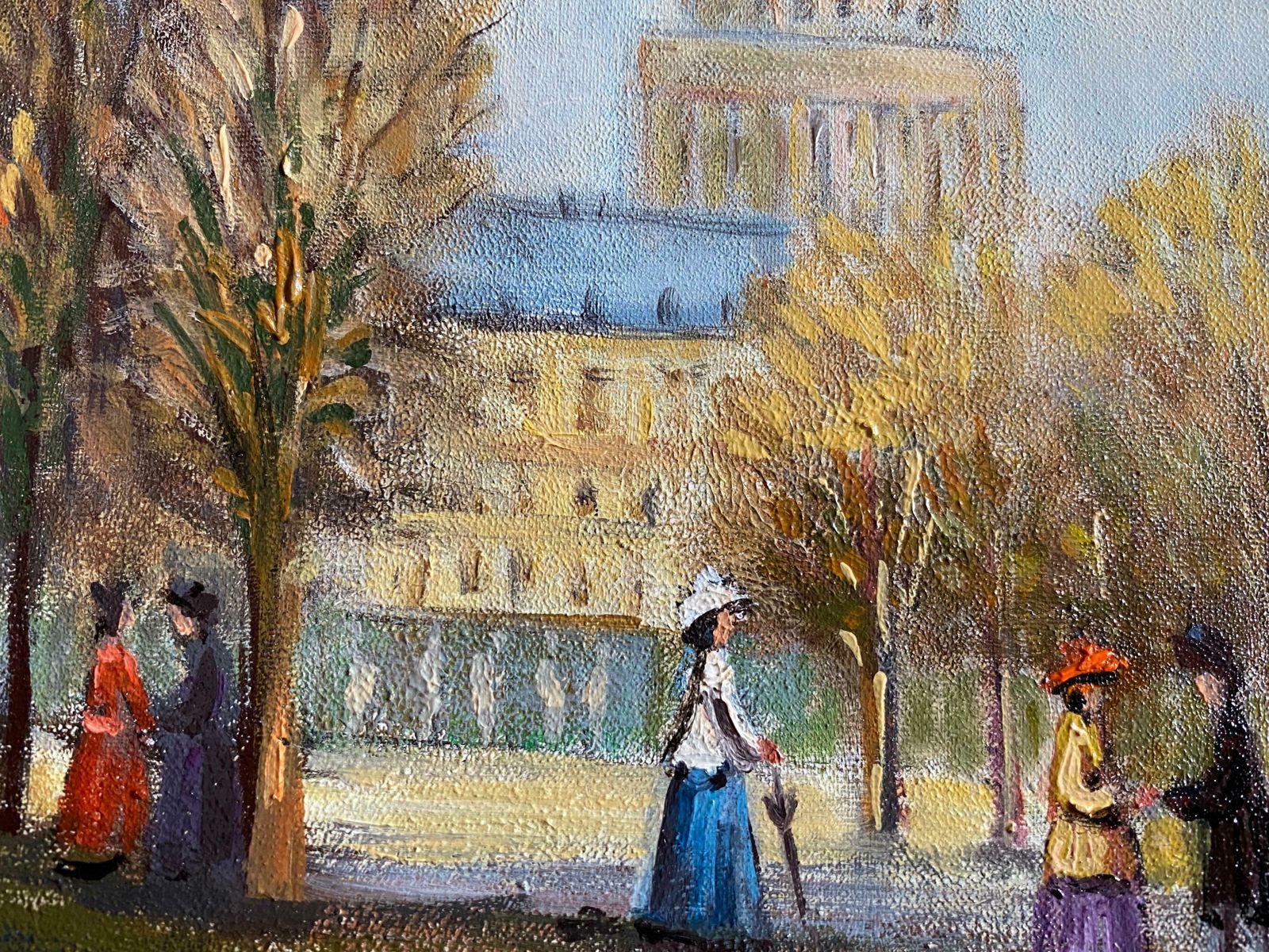 Michel Paboisbeautiful Parisian Park Scene Fashionable Figuresc.2000 photo Art