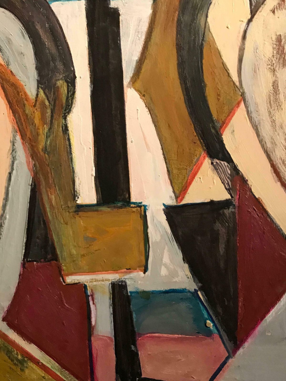 Armand Rottenbergfrench Cubist Abstract Oil Painting, Signedc.1980's photo vintage