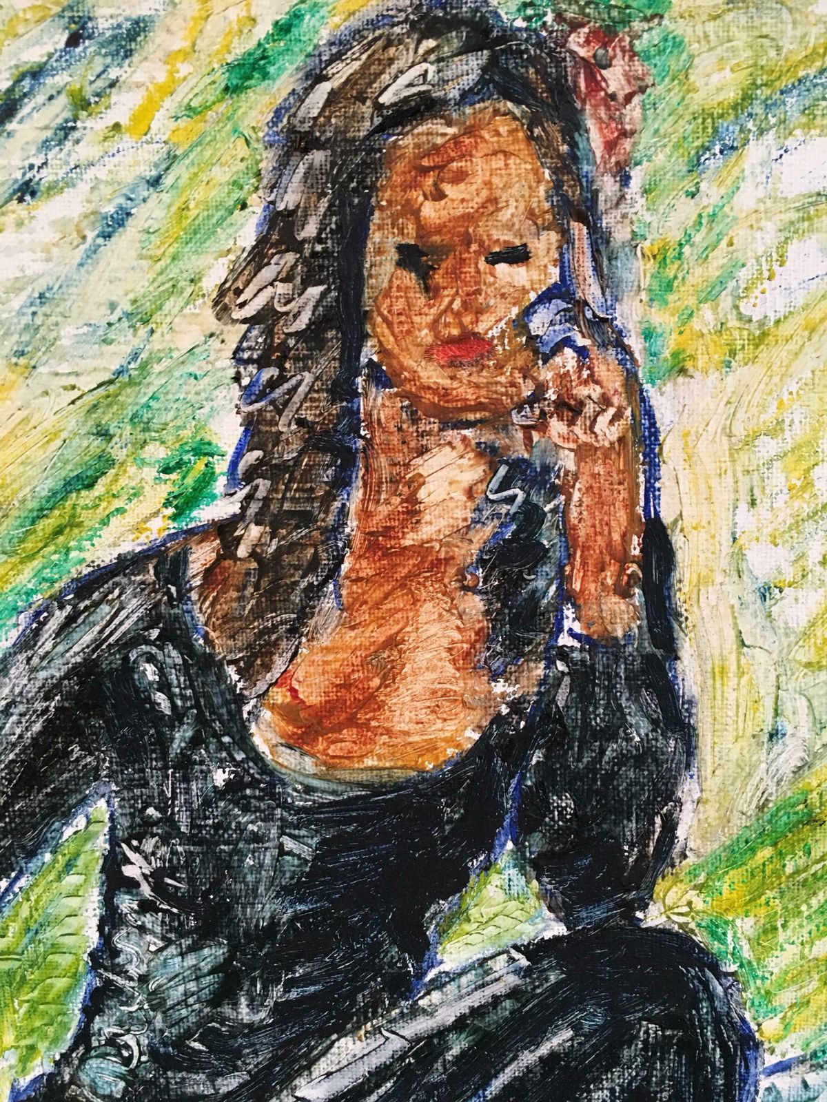 Kate Orrflamenco Dress, Surrealist Impressionist Oil Painting, Signedc.2000s photo for sale