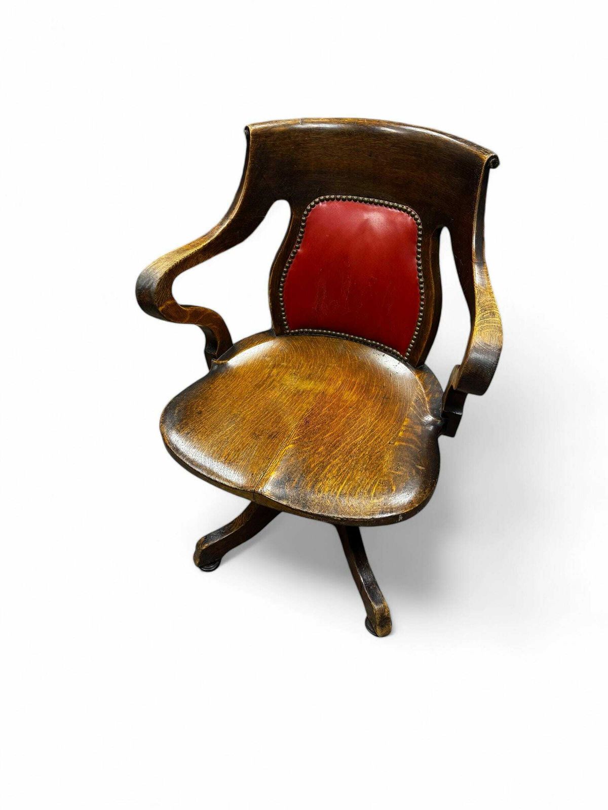Antique Edwardian Oak Desk Chair photo for sale