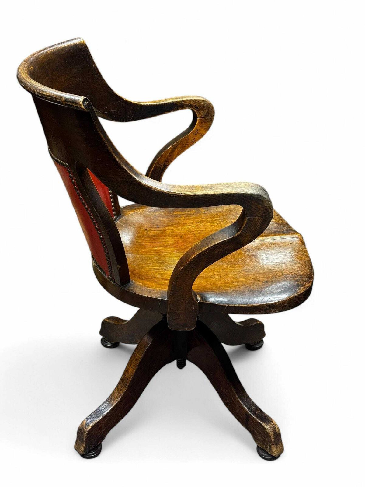 Antique Edwardian Oak Desk Chair photo 605.0