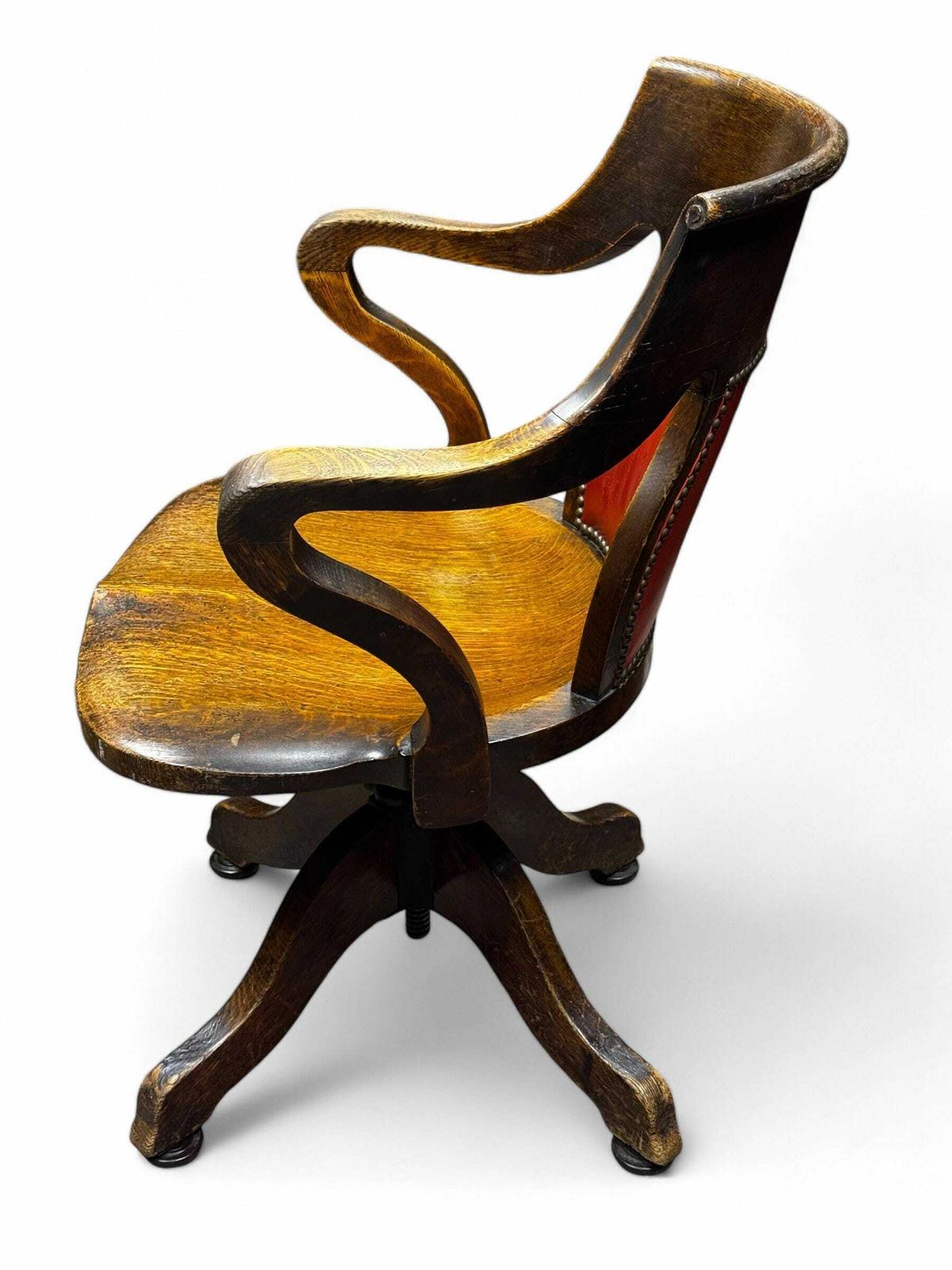 Antique Edwardian Oak Desk Chair photo vinterior