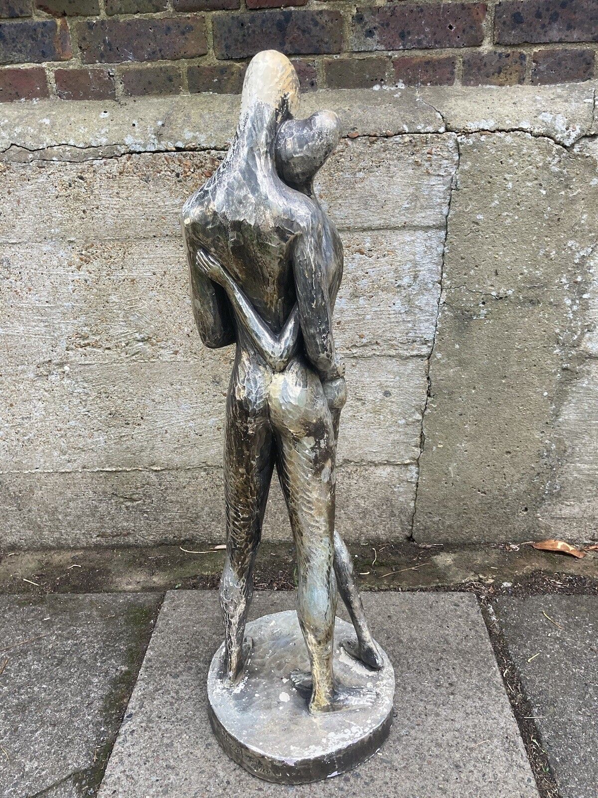Lovers Embrace Statue Figure Plaster Bust Mid Century 1968 Leonardo Artworks photo for sale