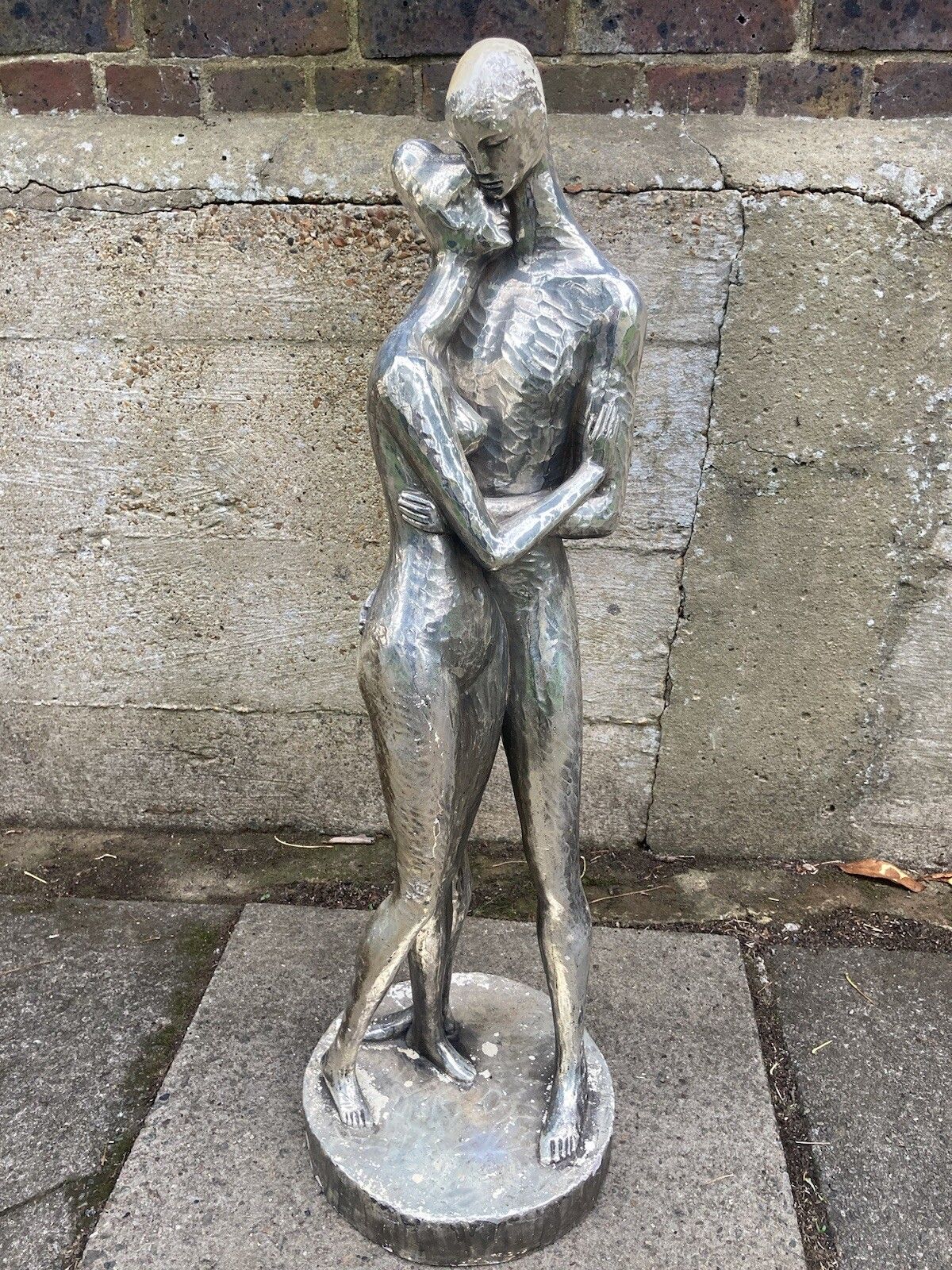 Lovers Embrace Statue Figure Plaster Bust Mid Century 1968 Leonardo Artworks photo vinterior