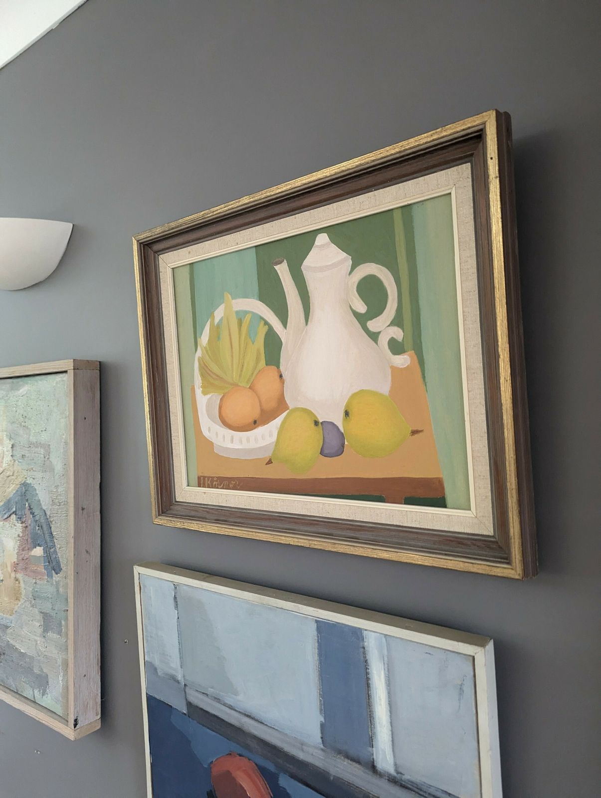 Teapot And Fruits Oil Painting photo for sale